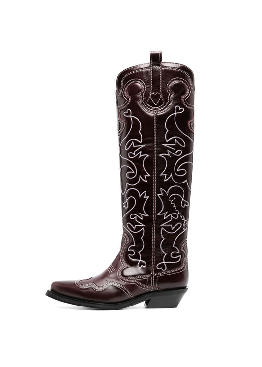 Western Knee High Embroidered Boot