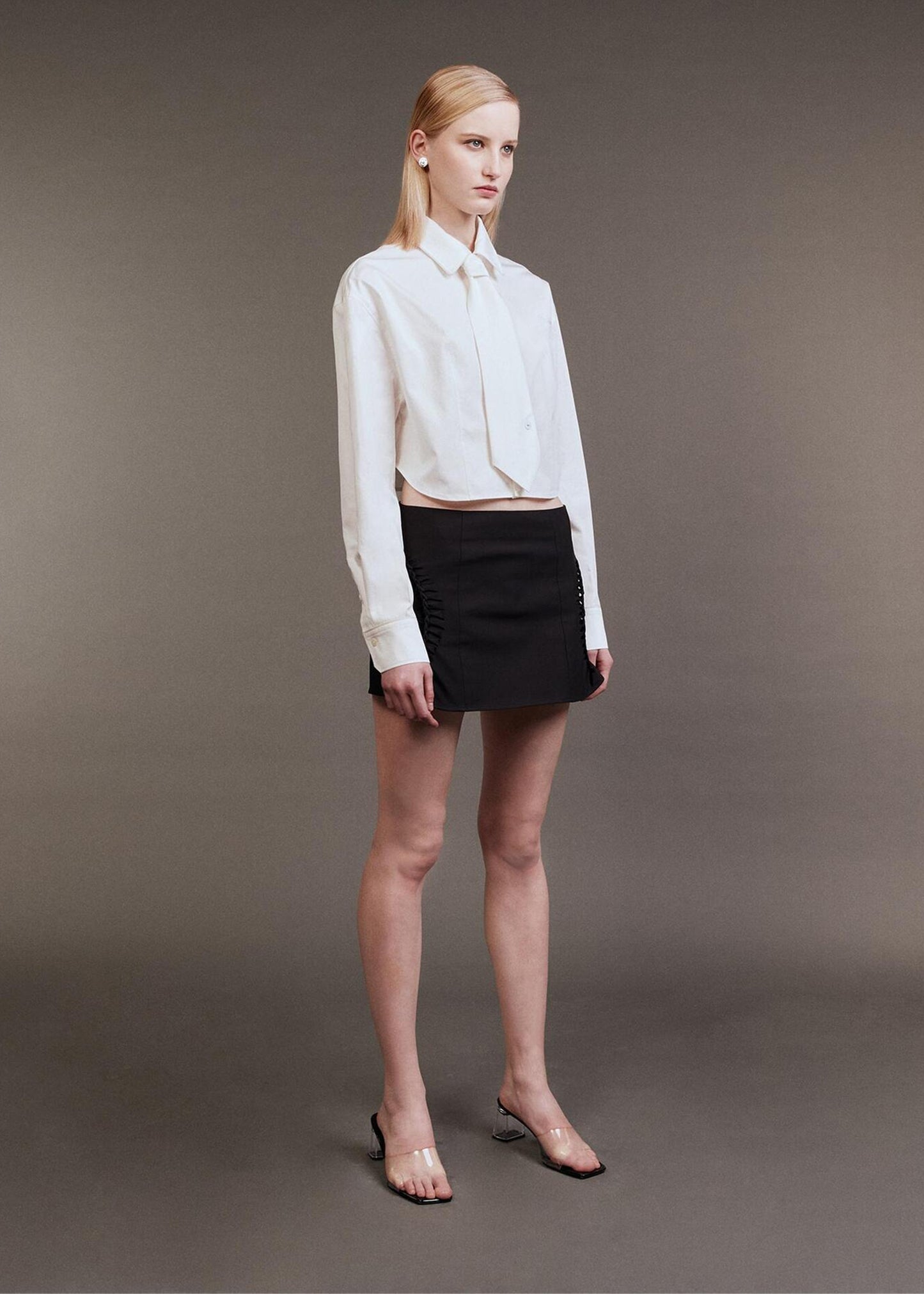 Cropped Shirt And Tie