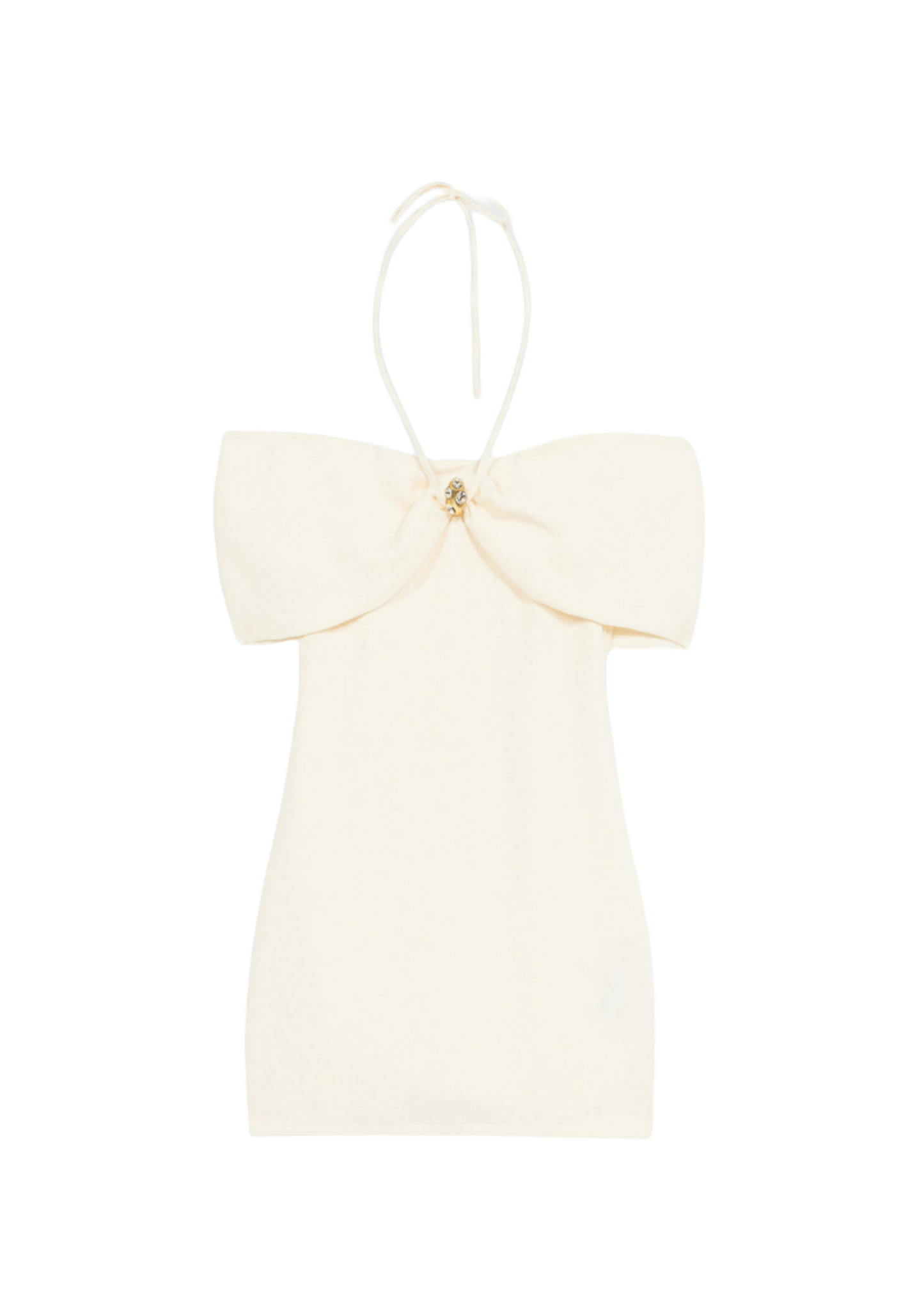 Off-shoulder Dress With Cabochon