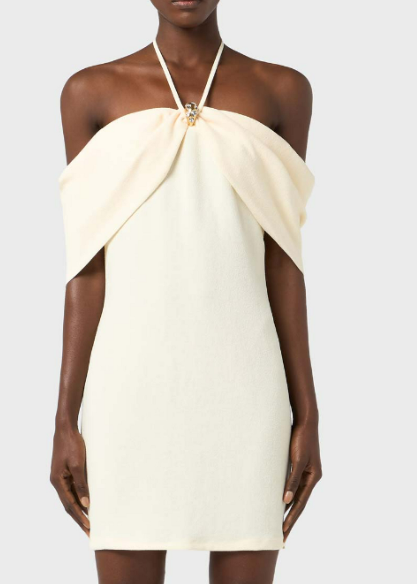 Off-shoulder Dress With Cabochon