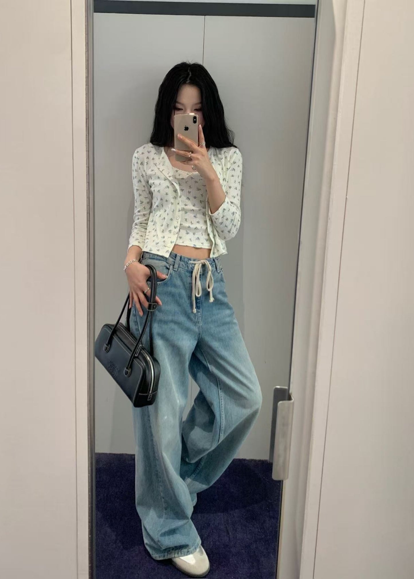 Pointelle Crewneck Cardigan