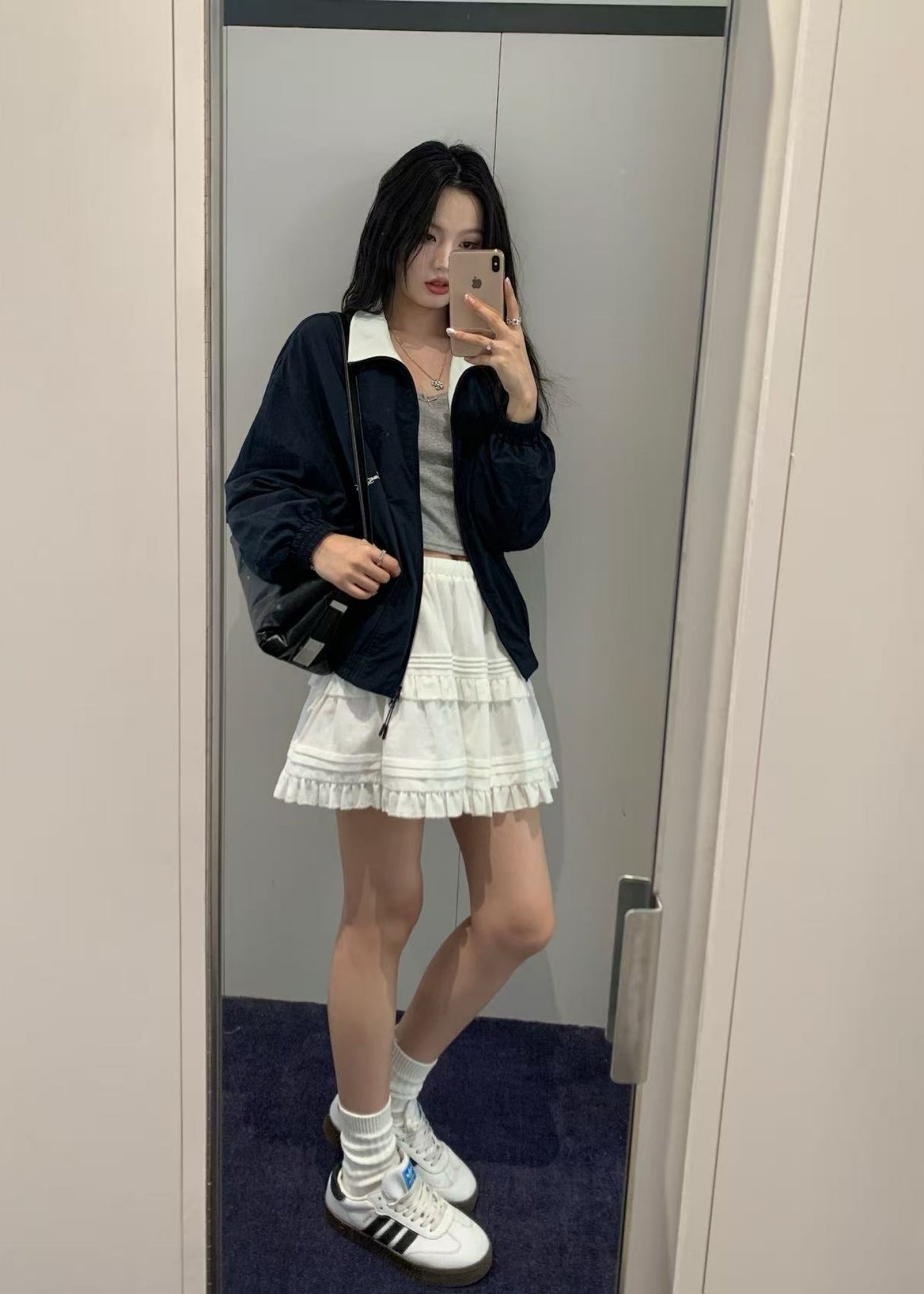 Shirring Ruffle Mini Skirt