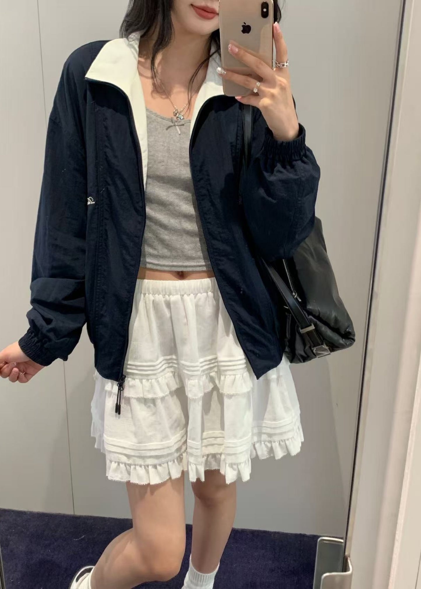 Shirring Ruffle Mini Skirt