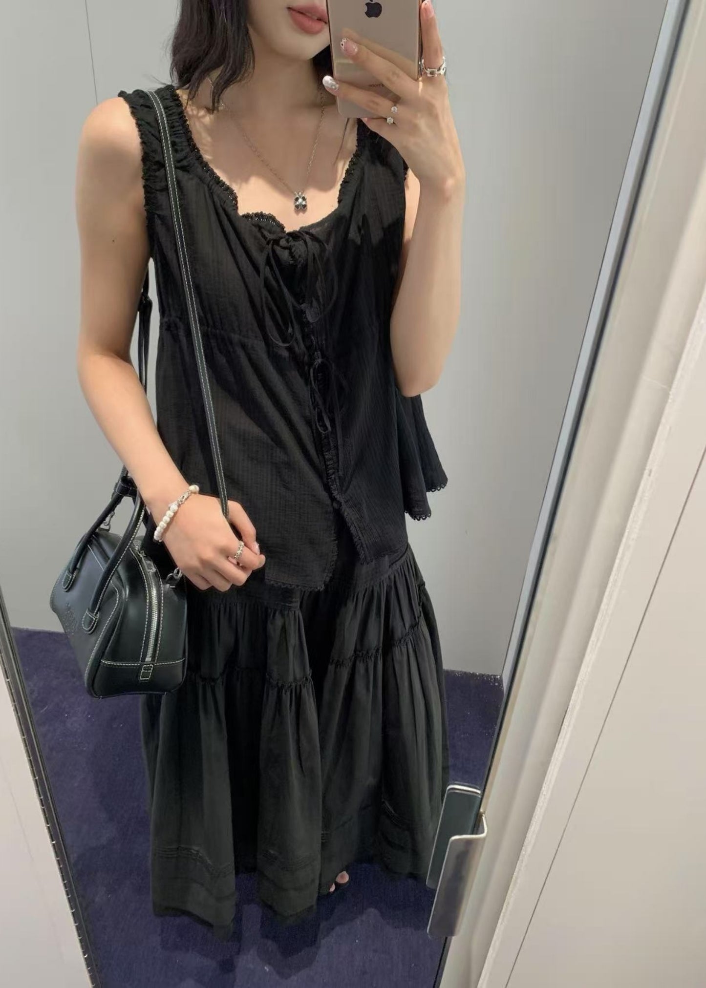 Shirring Sleeveless Blouse