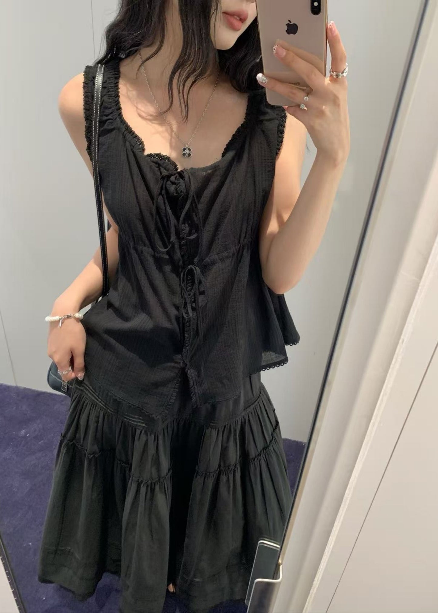 Shirring Sleeveless Blouse