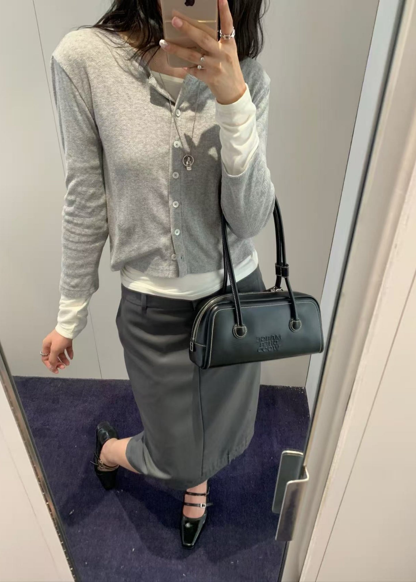 Pointelle Crewneck Cardigan