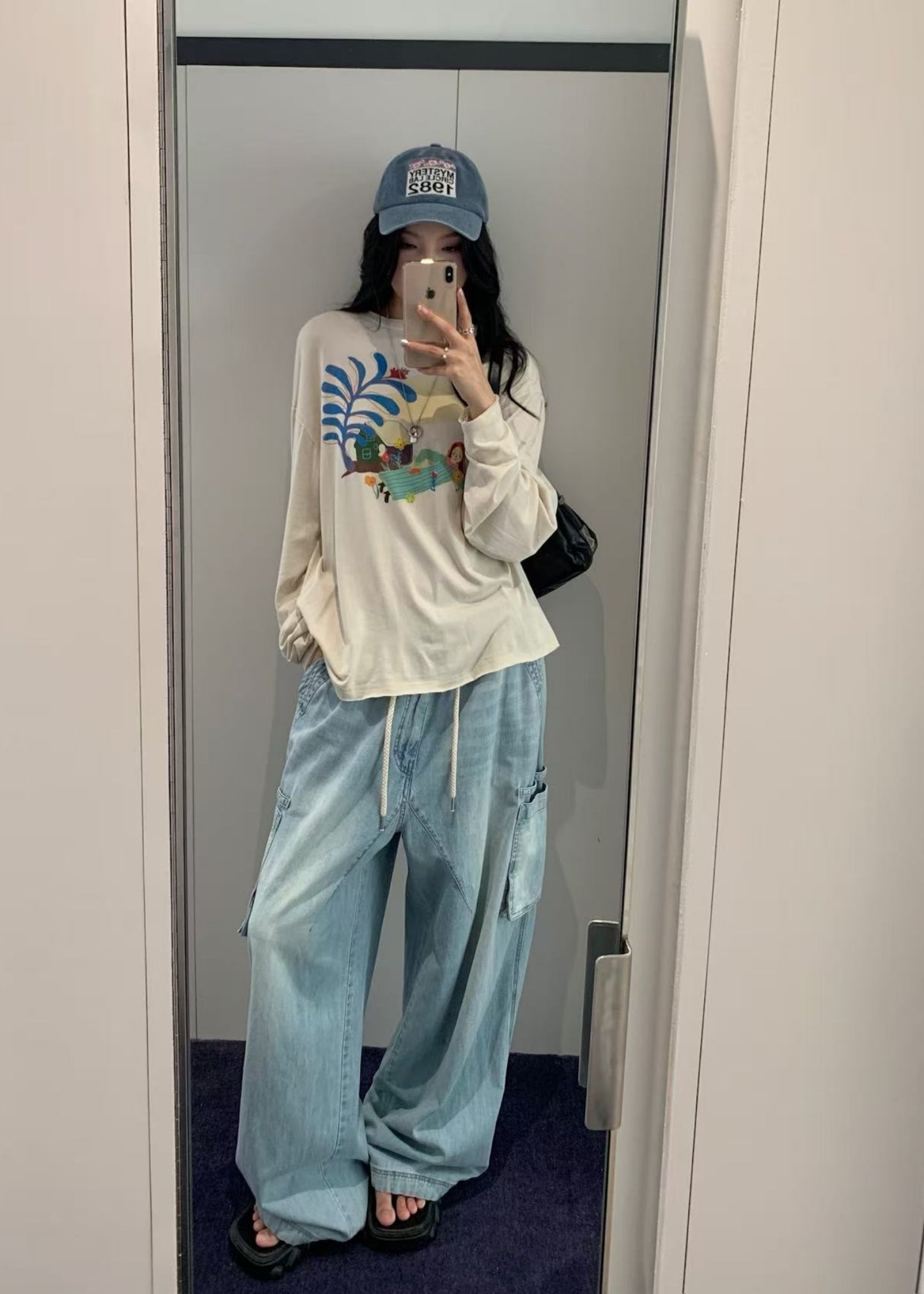 Transparent Print Long Sleeve Tee