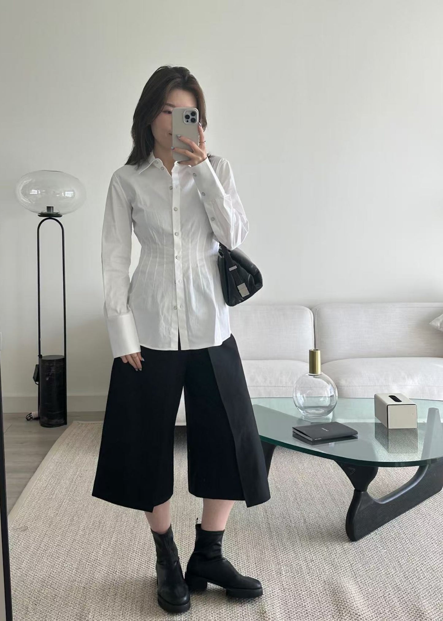 Darted Stretch Cotton Shirt