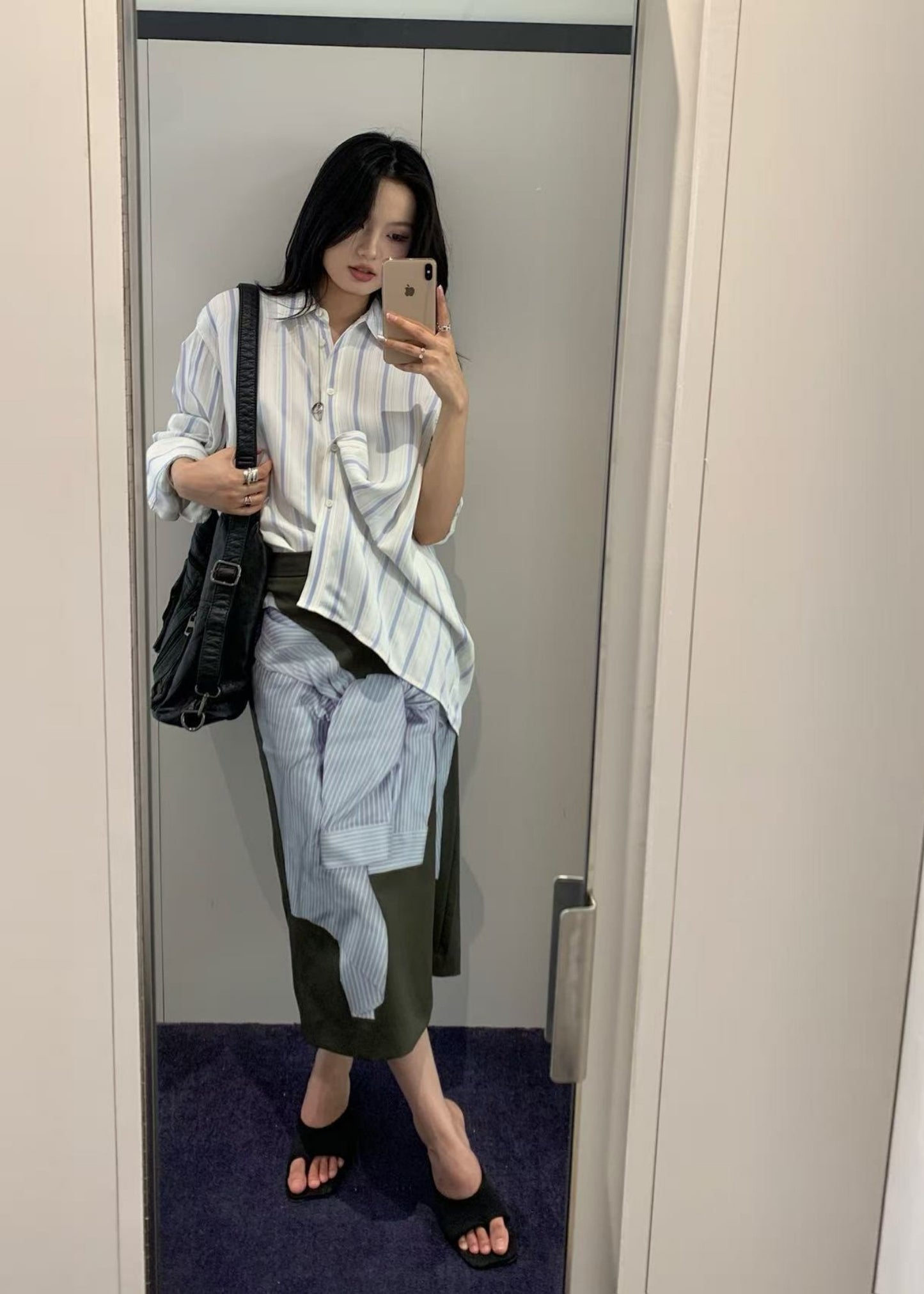 Shirt Printed Midi Skirt
