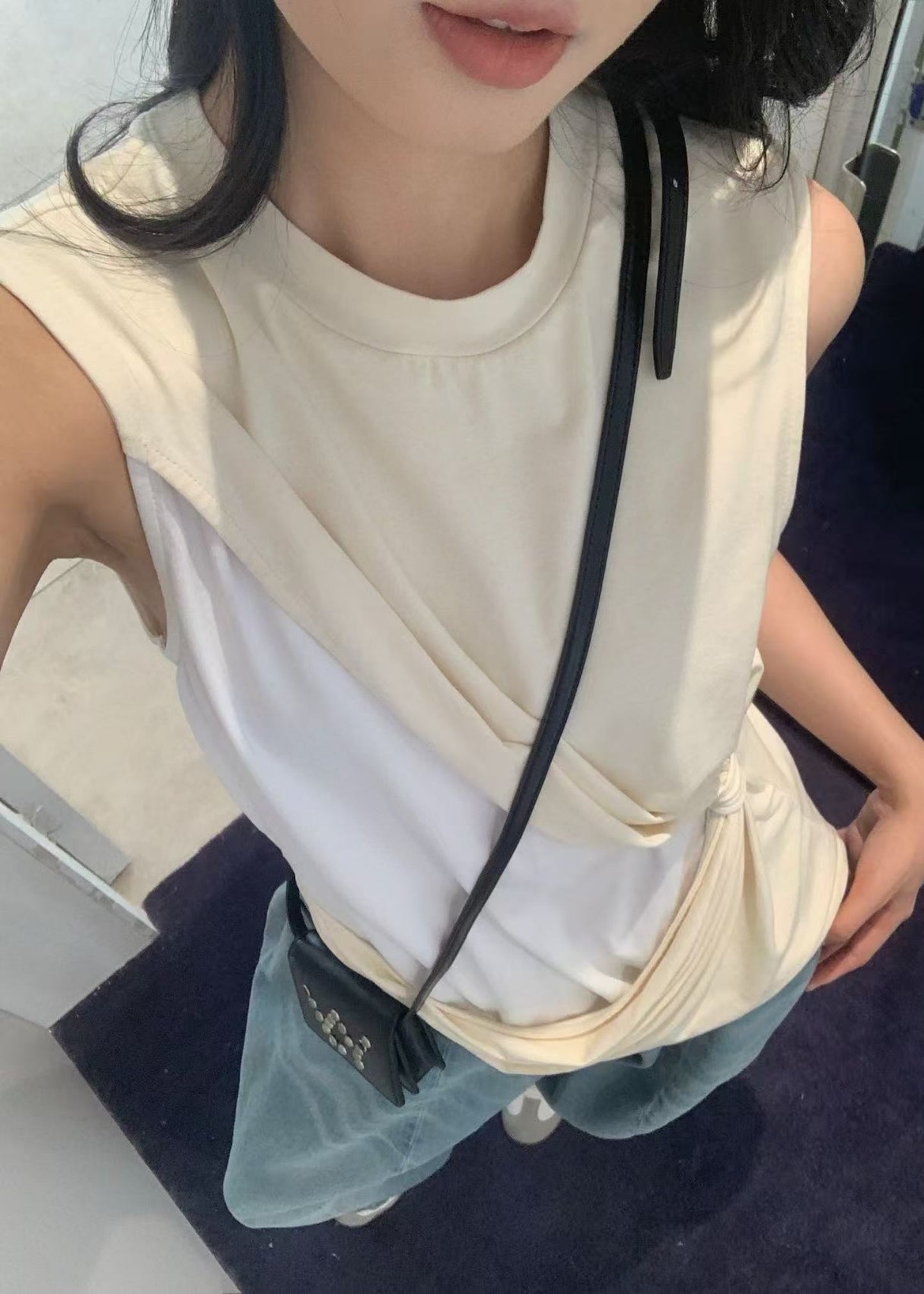 Side-grab Drape Tshirt