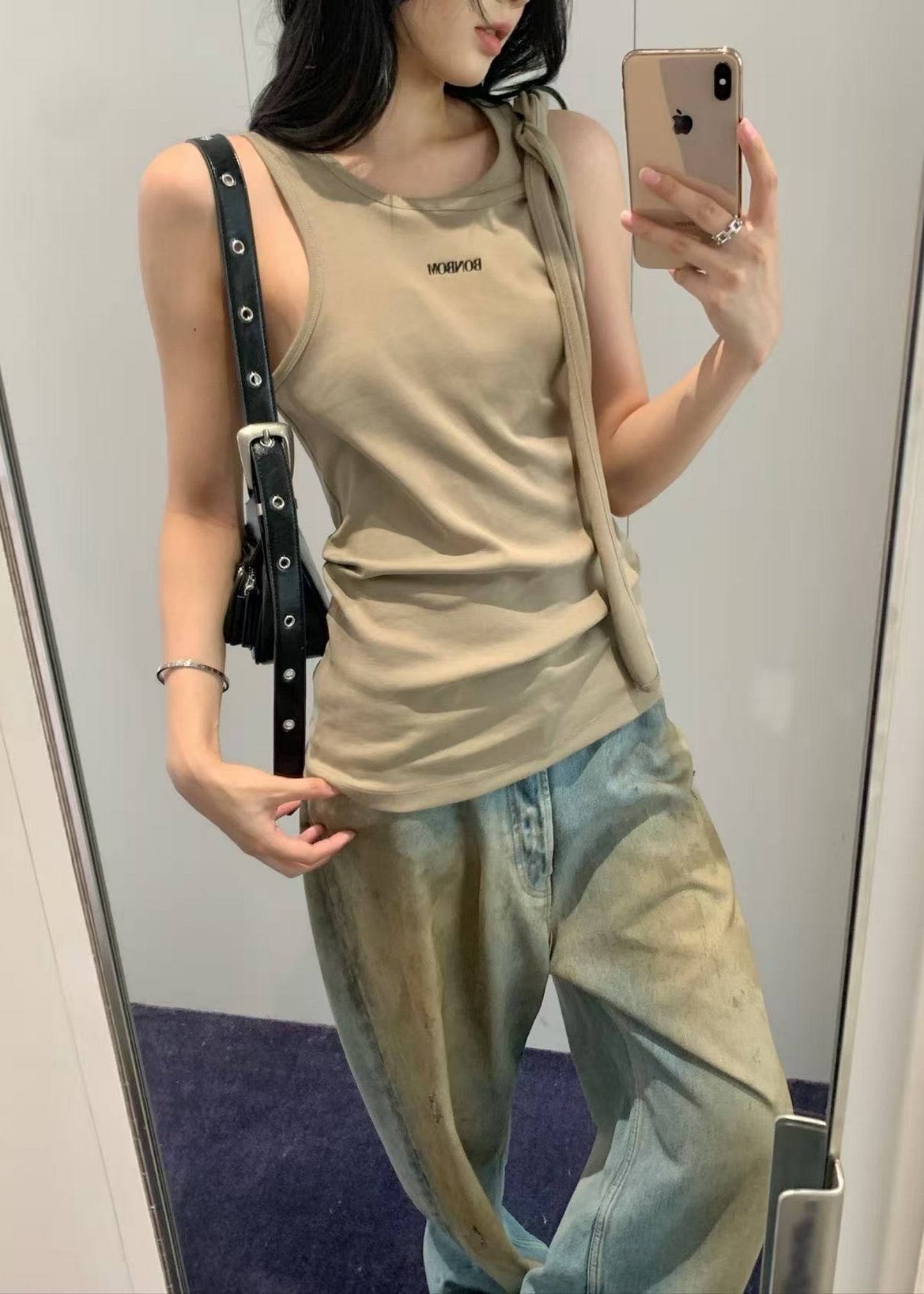 Rolling Strap Layered Sleeveless