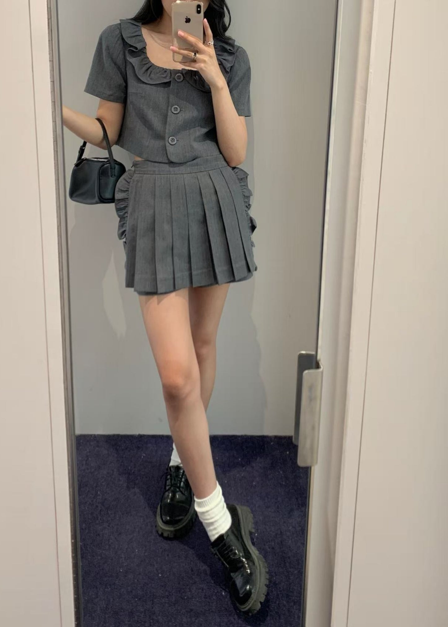 Pleated Apron Skort