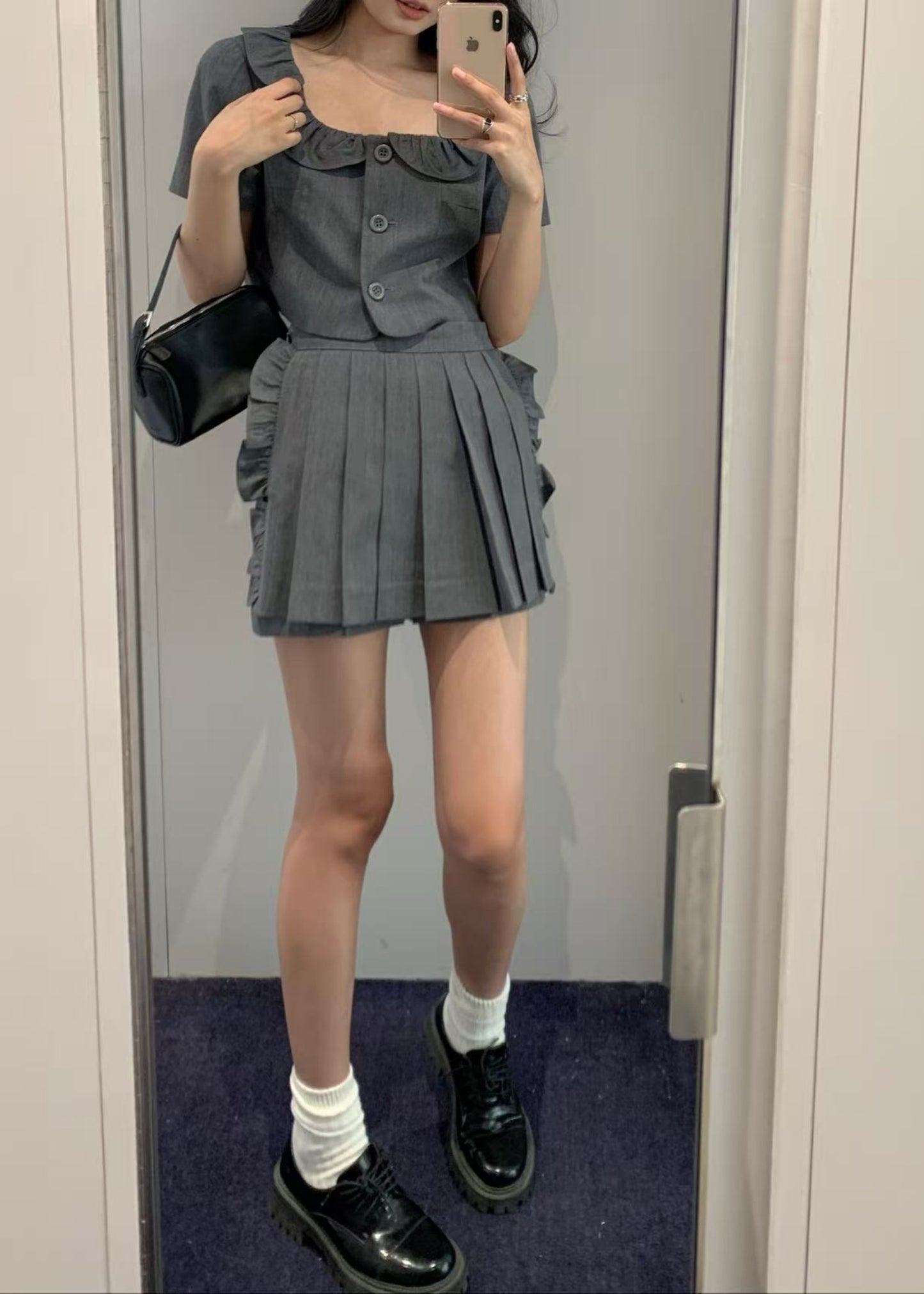 Pleated Apron Skort