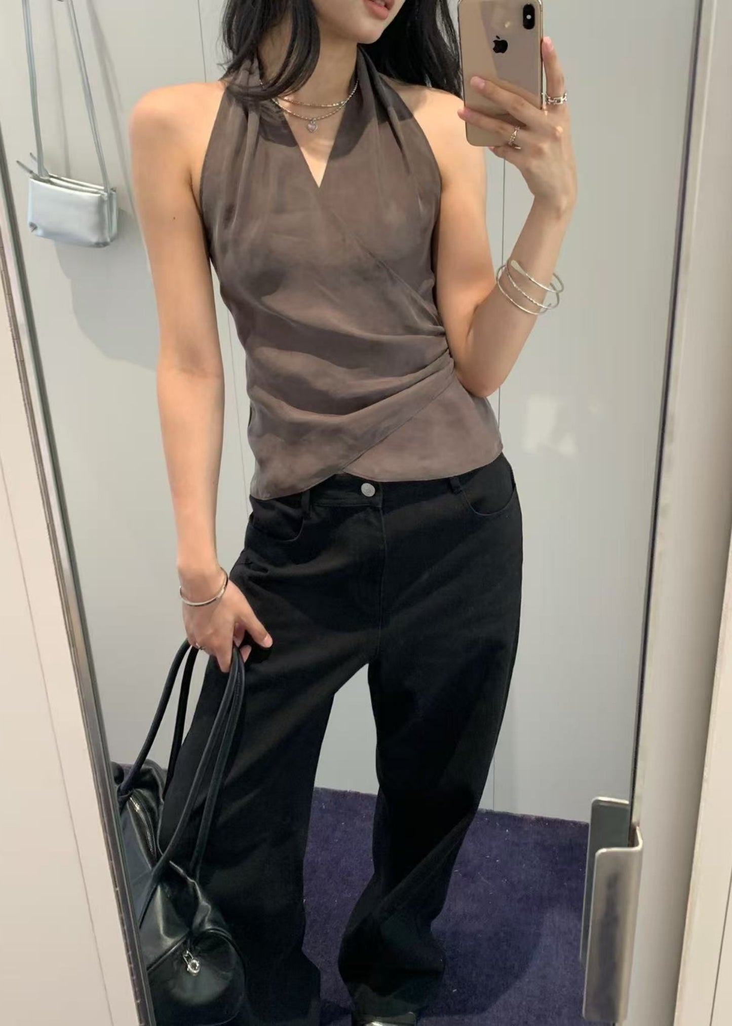 Cross-Tie Halter Tank Top