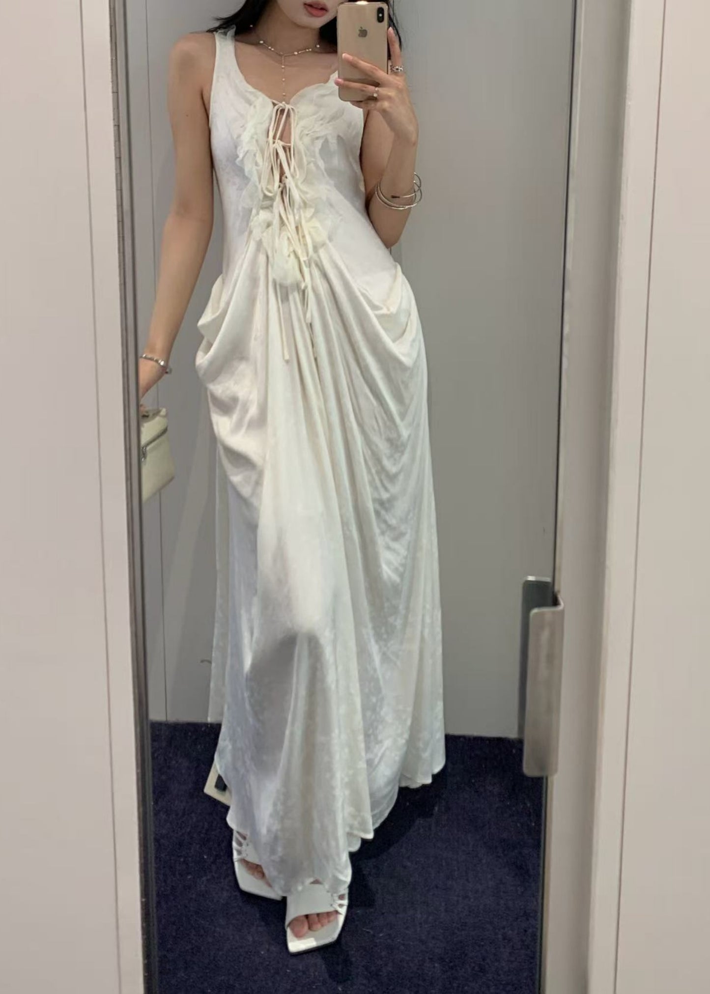 Draped Tie-Front Dress