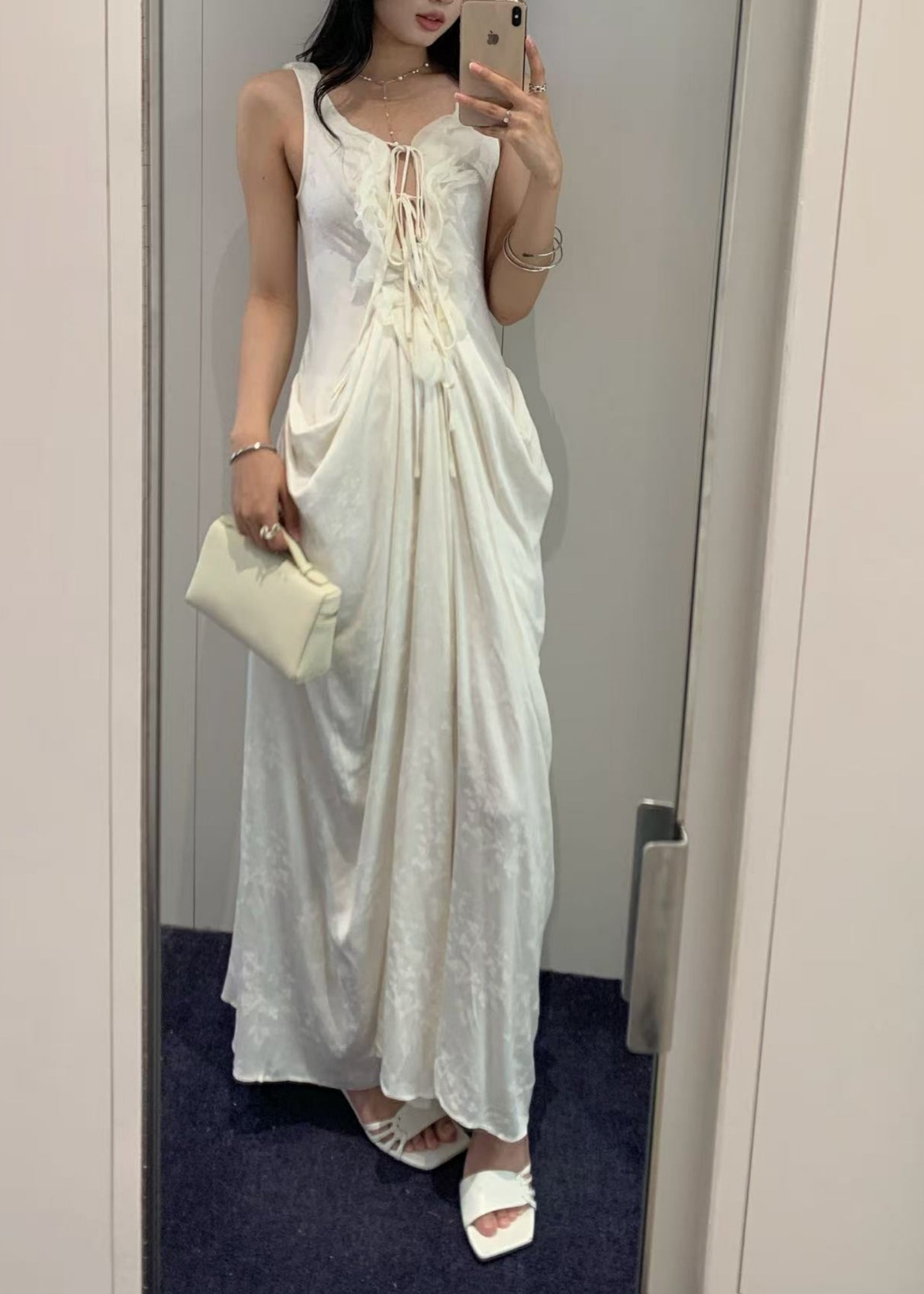 Draped Tie-Front Dress
