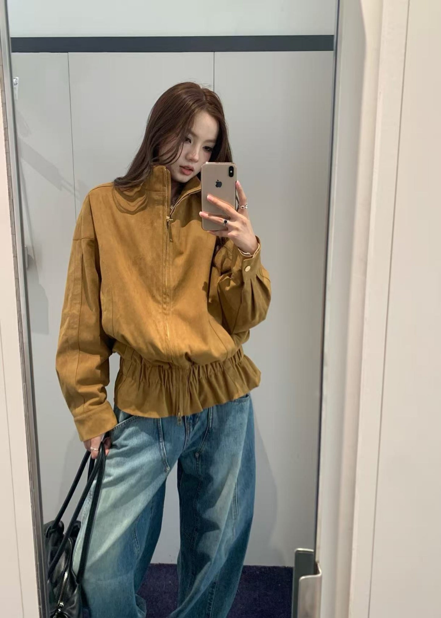 Peplum Faux Suede Jacket