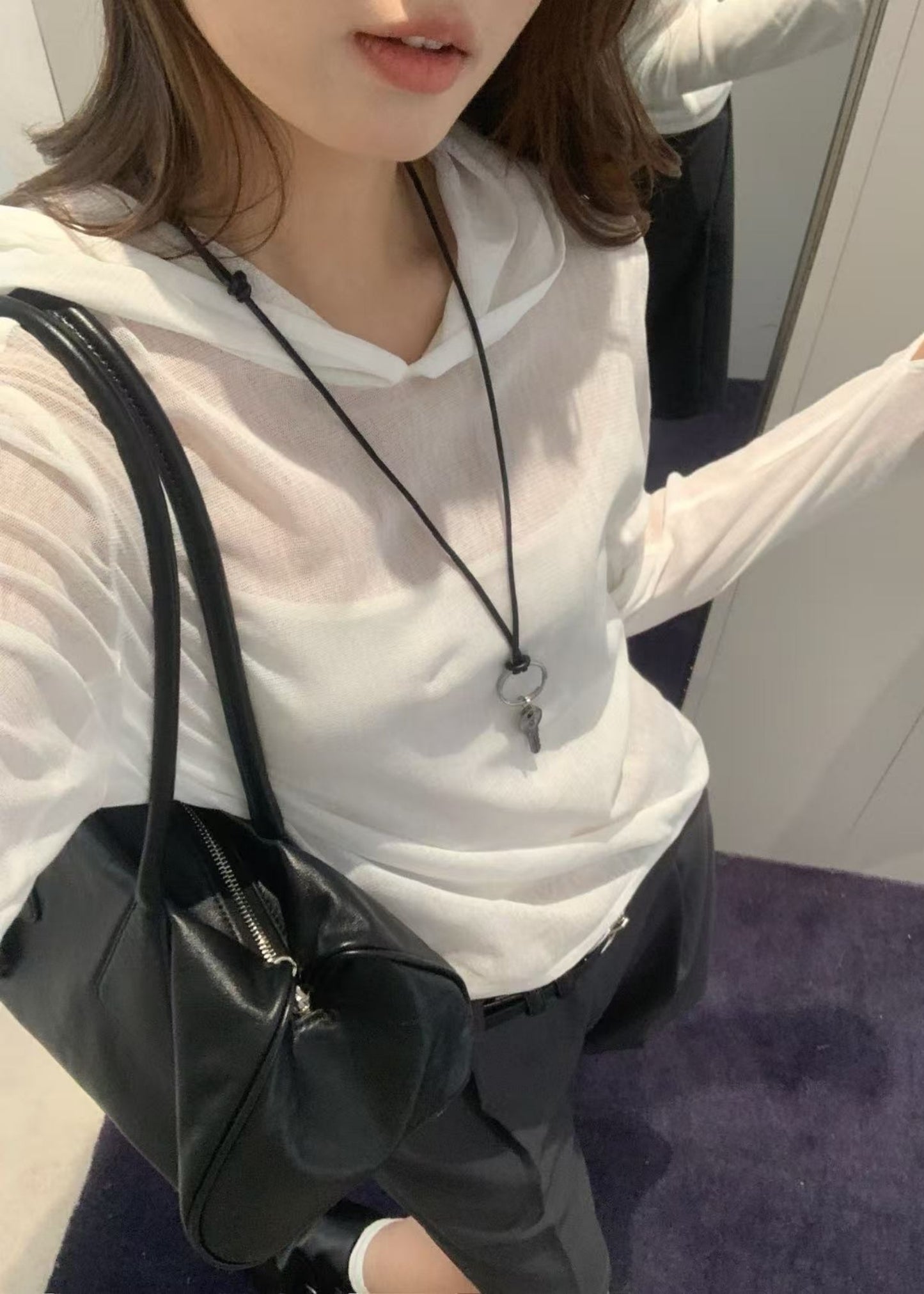 Mesh Hooded Top