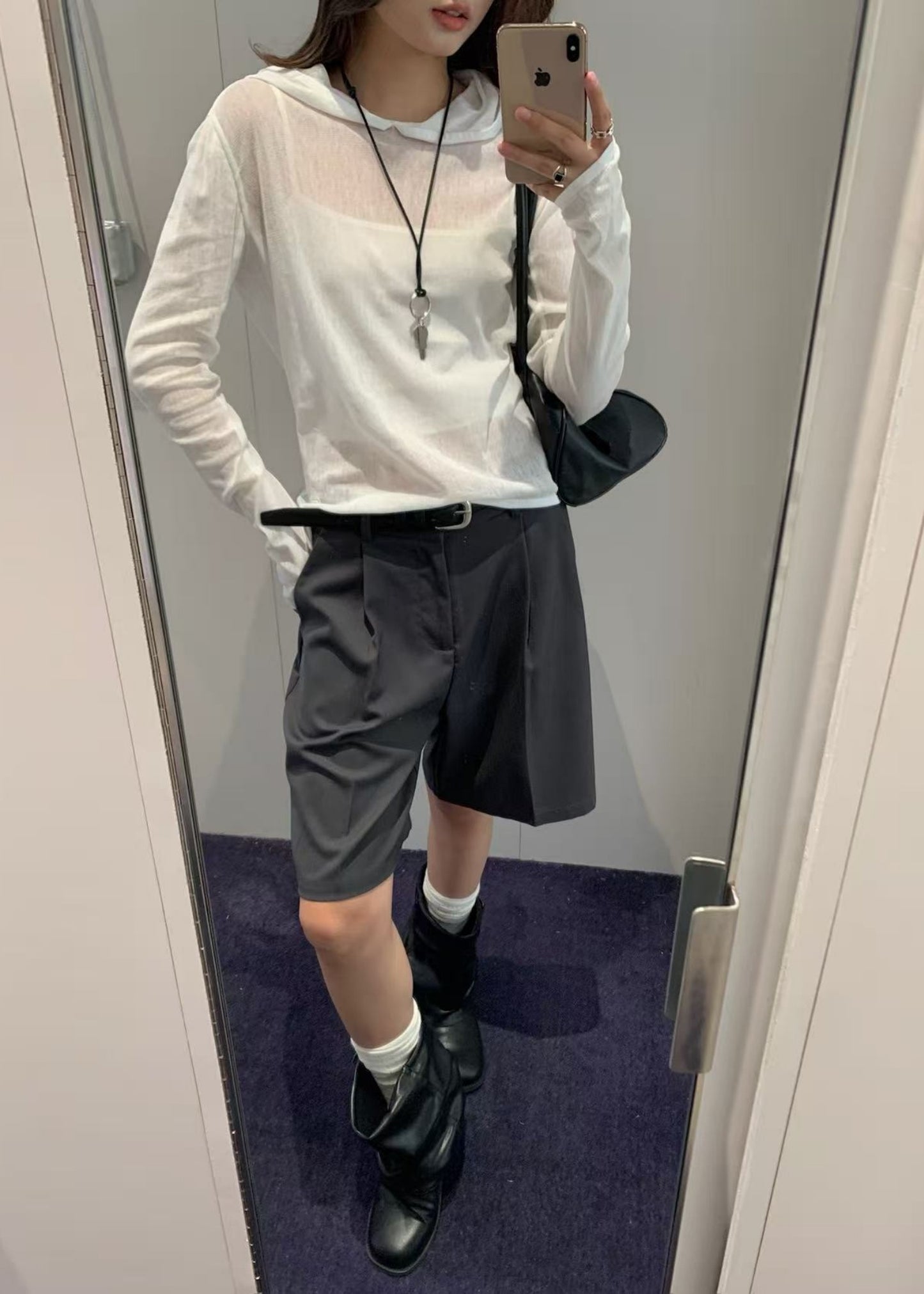 Mesh Hooded Top