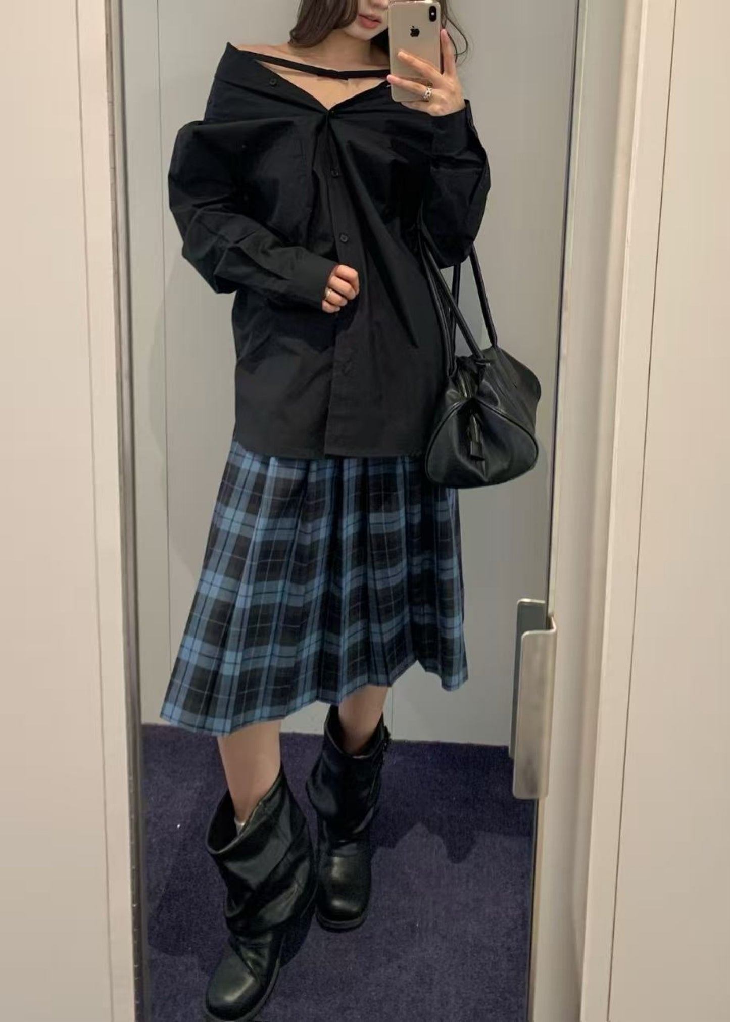 Check Front Pleated Skorts