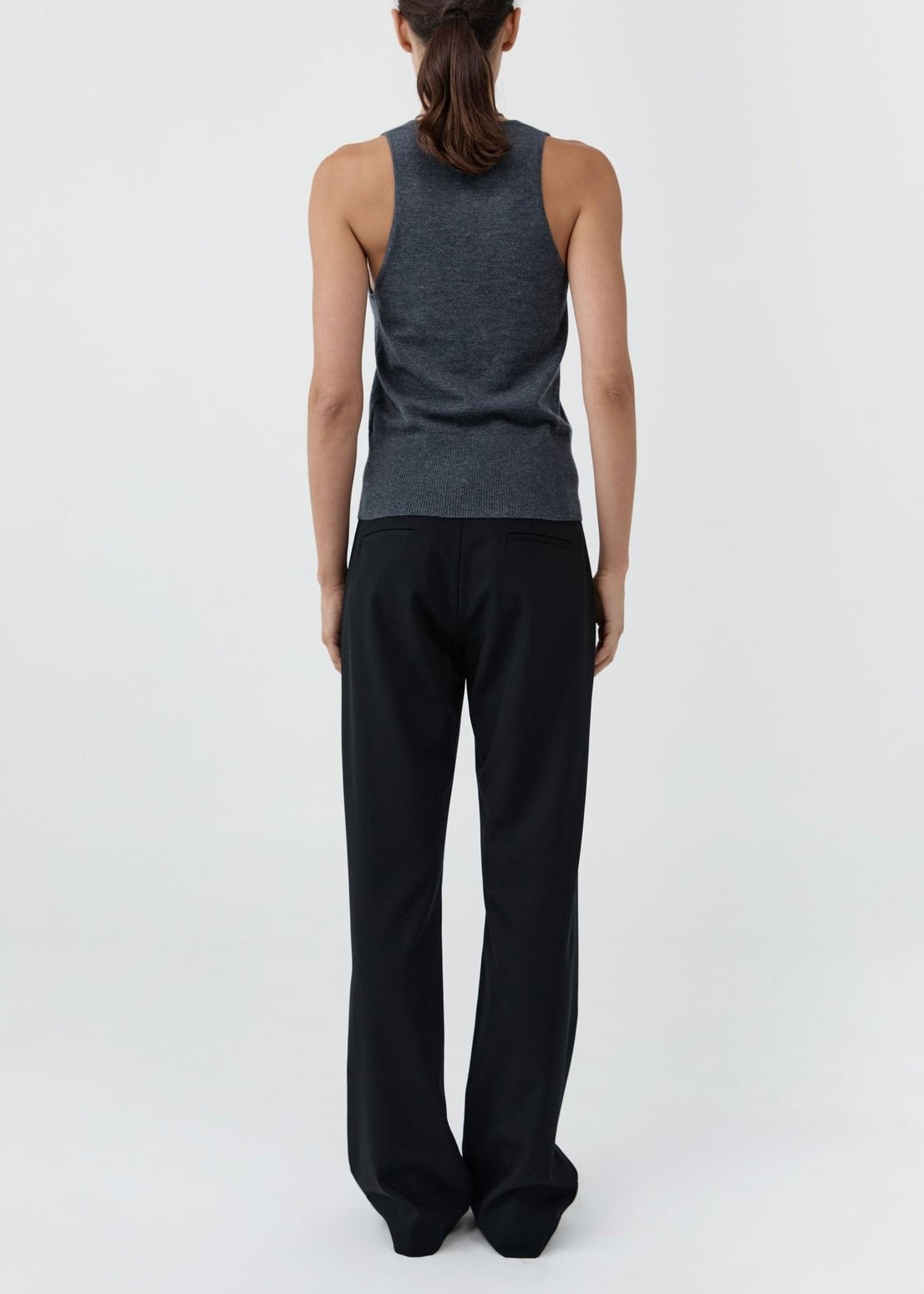 Plunge Rouleau Knit Tie Top