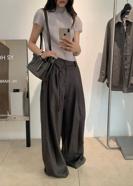 Linen Two Tuck Wide Pants