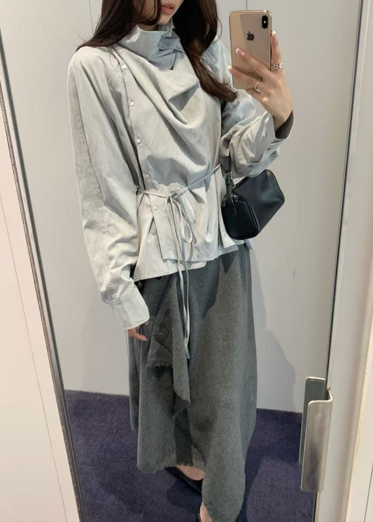 Asymmetric Draped Blouse
