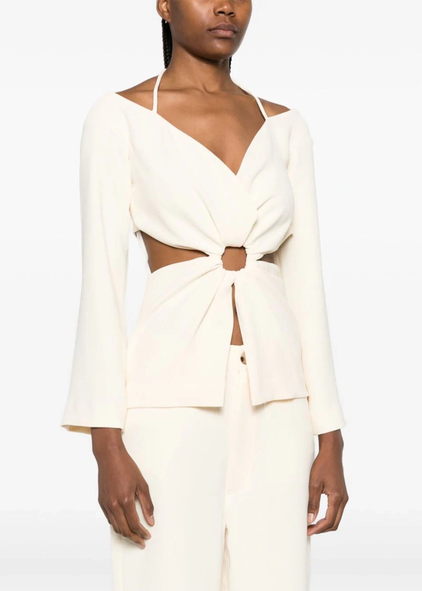 Lydie Cut-out-detail Crepe Top