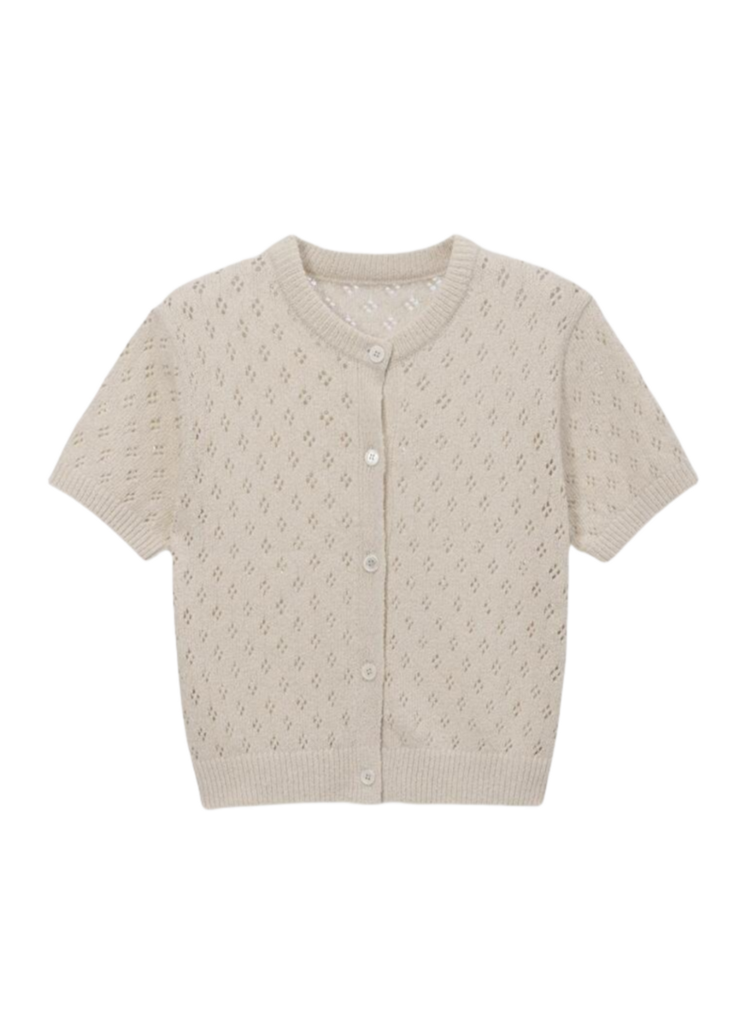 Crochet Crewneck Cardigan