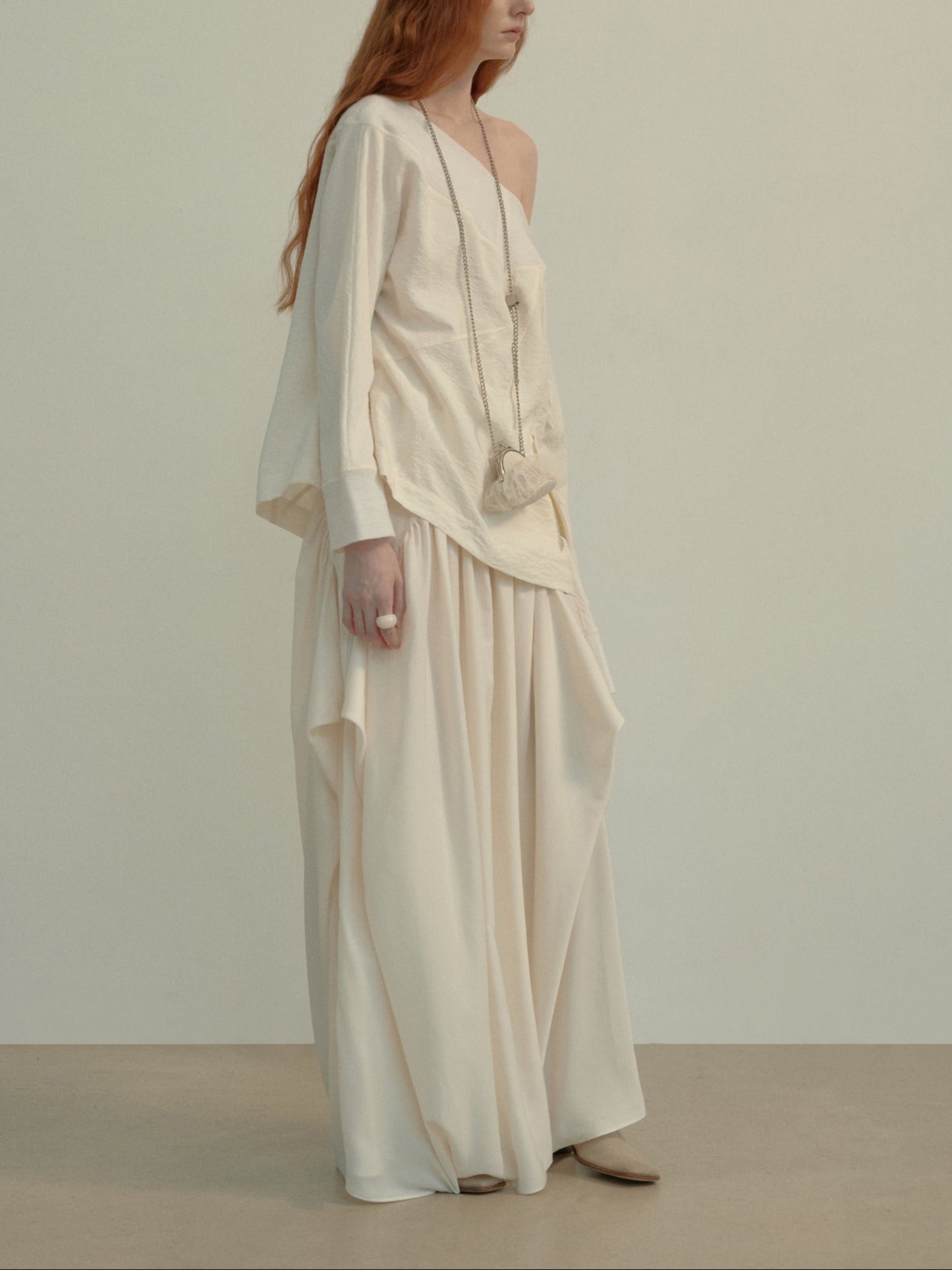 Asymmetric Ruched Skirt