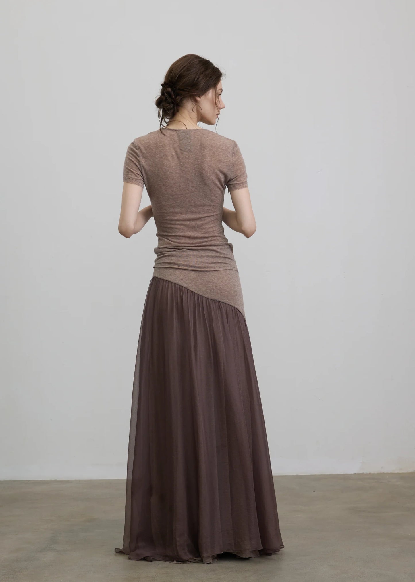 Silk Flared Midi Skirt