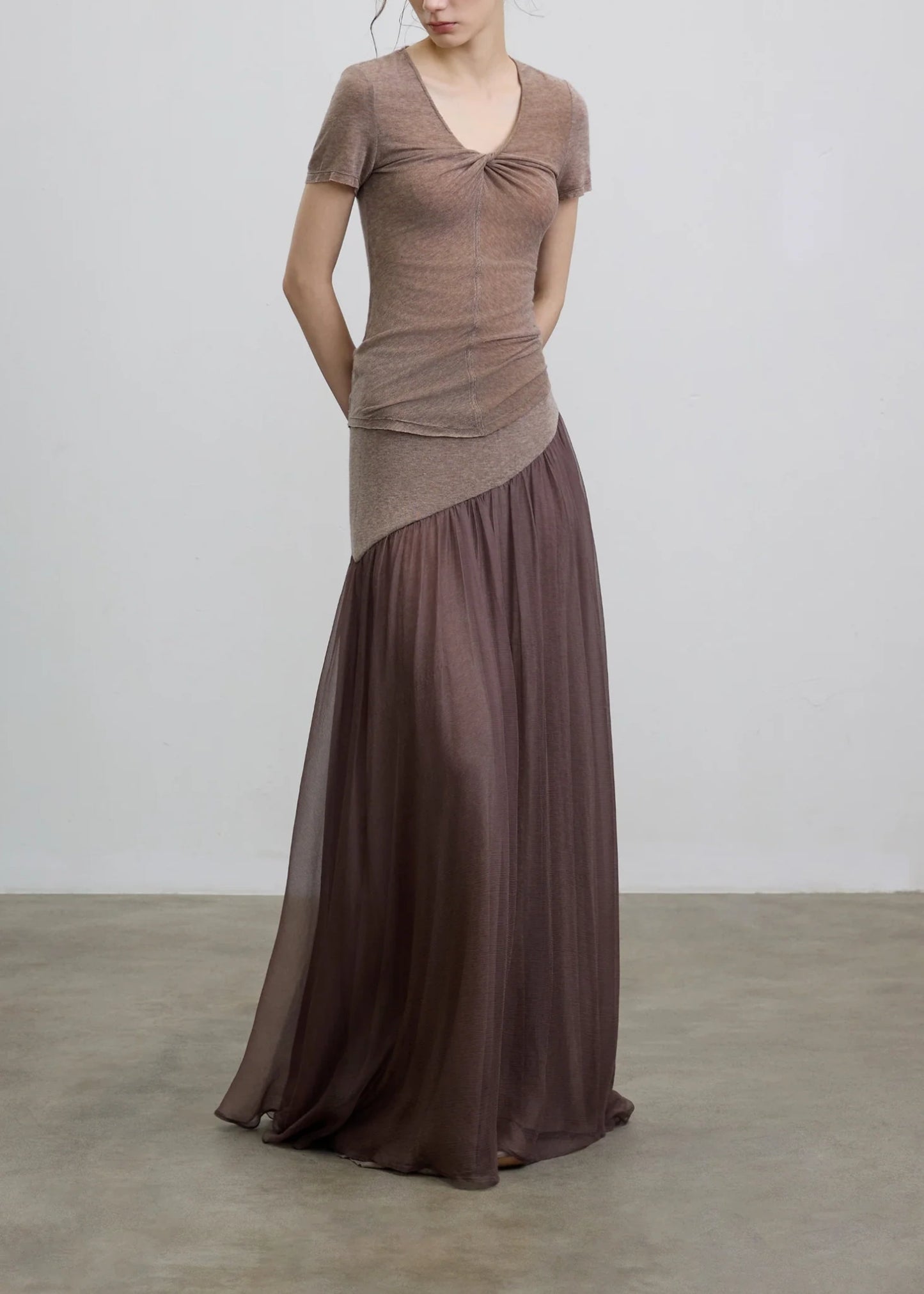 Silk Flared Midi Skirt