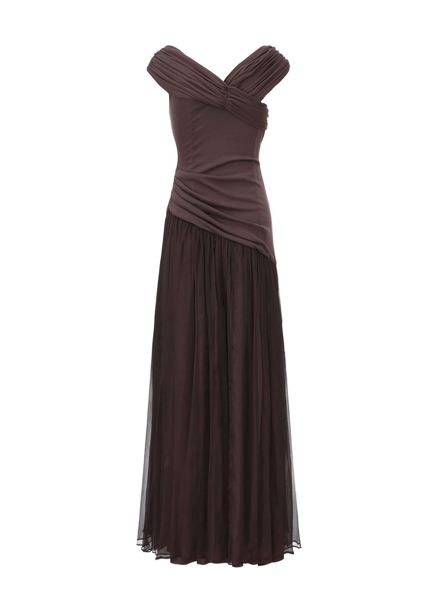 Silk Paneled Long Dress