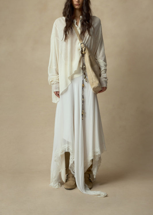 Lace Patchwork Asymmetrical Skirt
