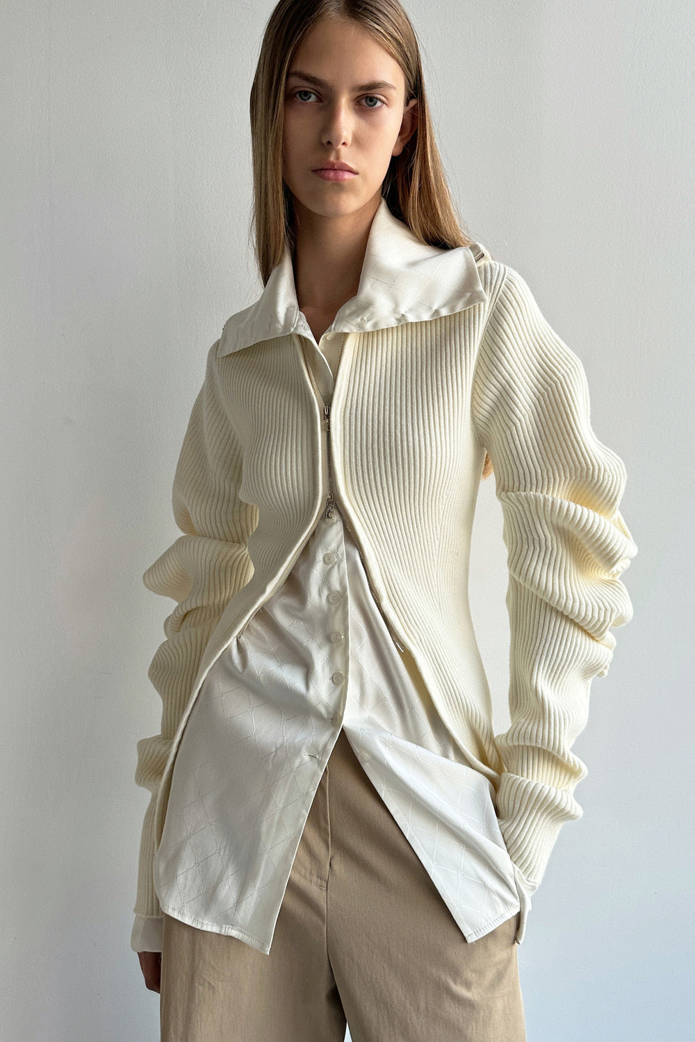 Volume Sleeve Knit Cardigan