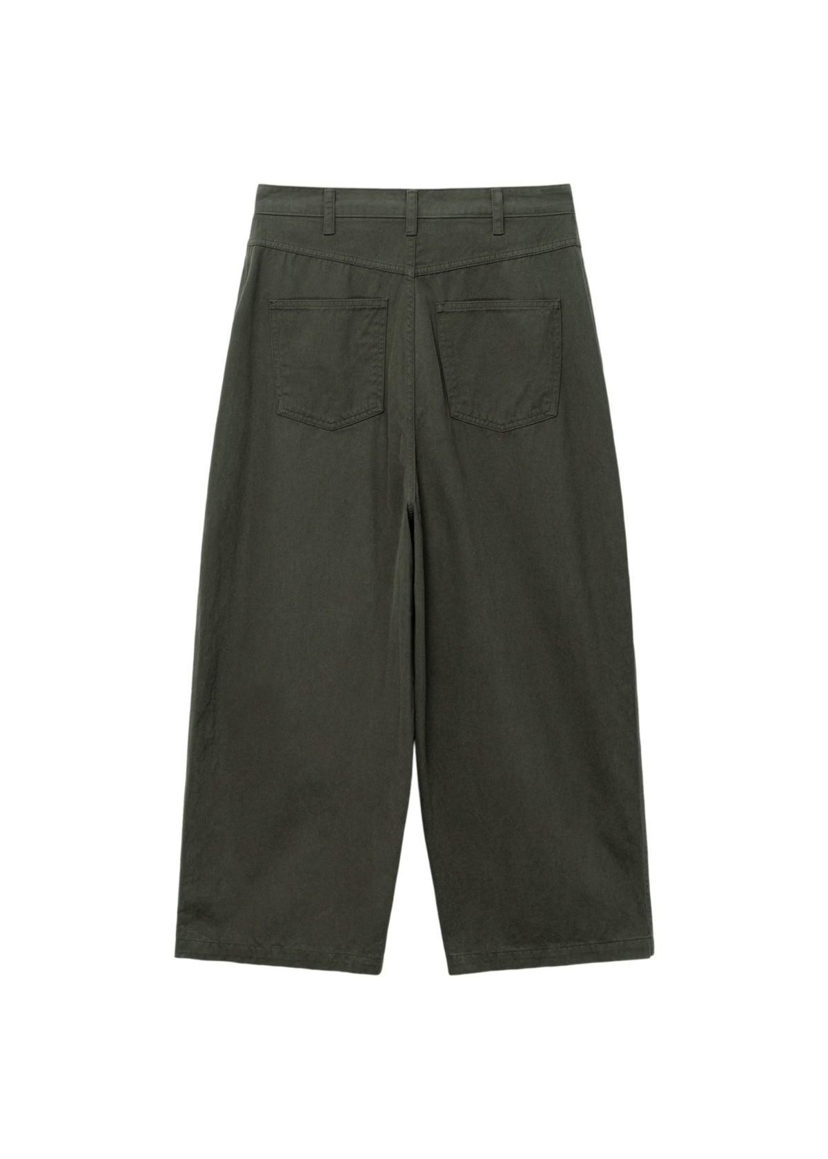 Wide-fit Curved Cotton Pants