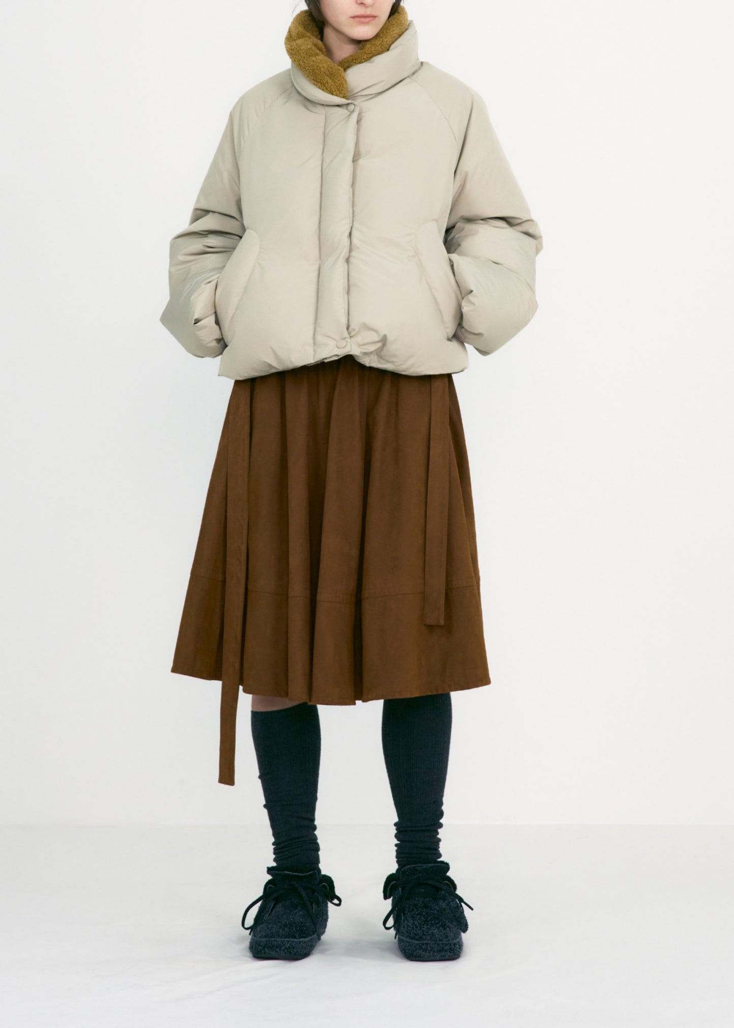 Suede Belted Skirt