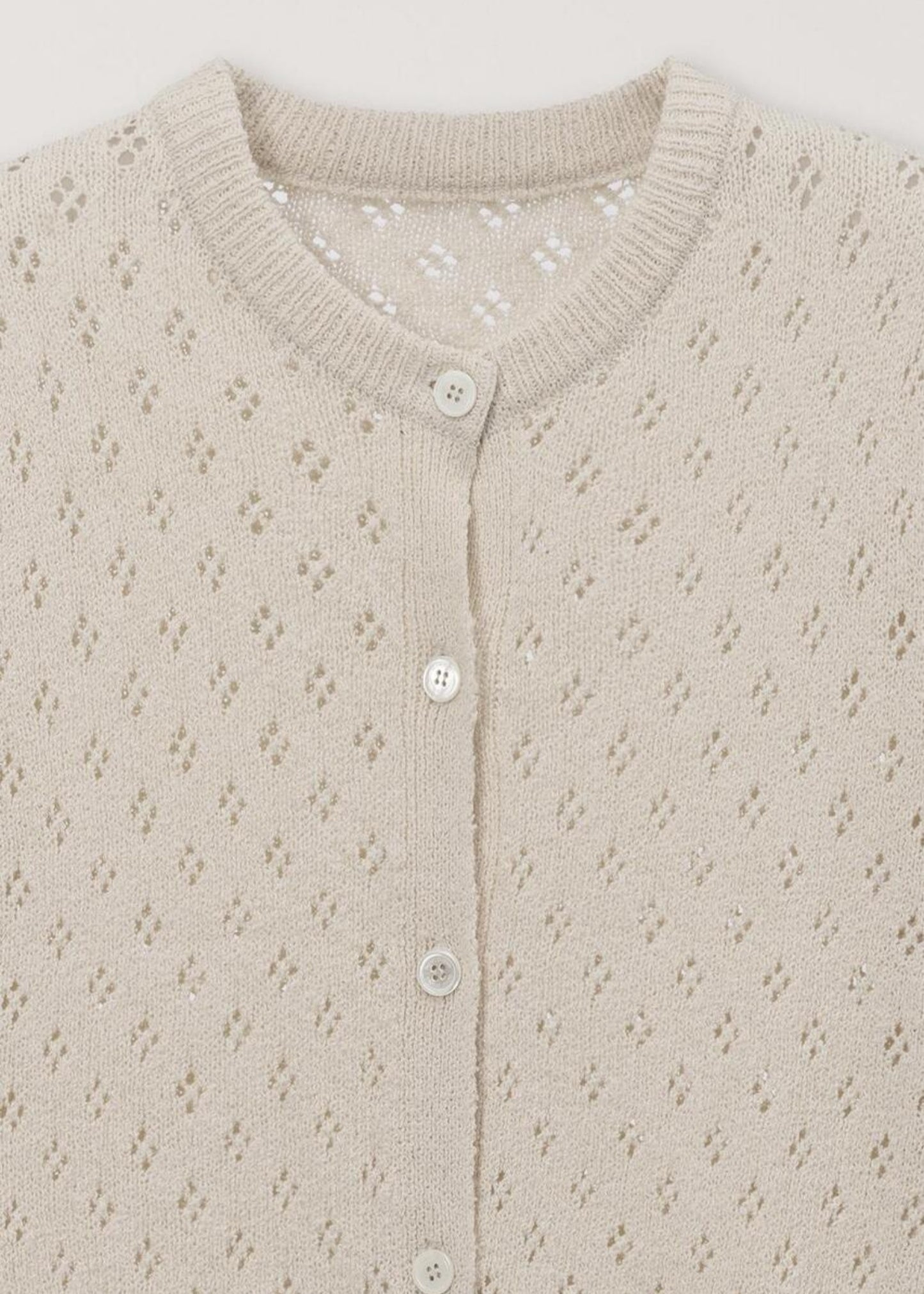 Crochet Crewneck Cardigan