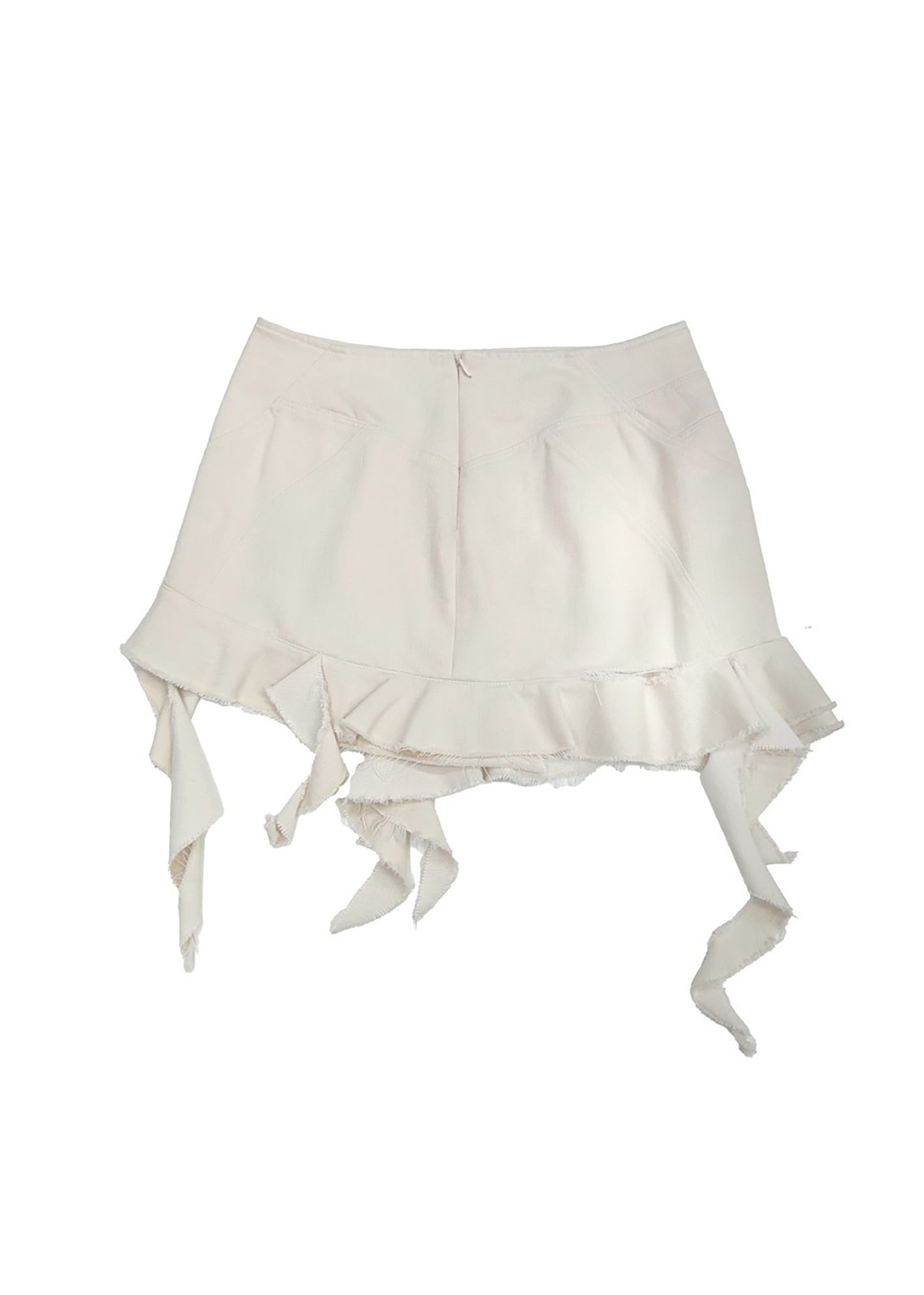 Low-Rise Denim Flounce Skirt