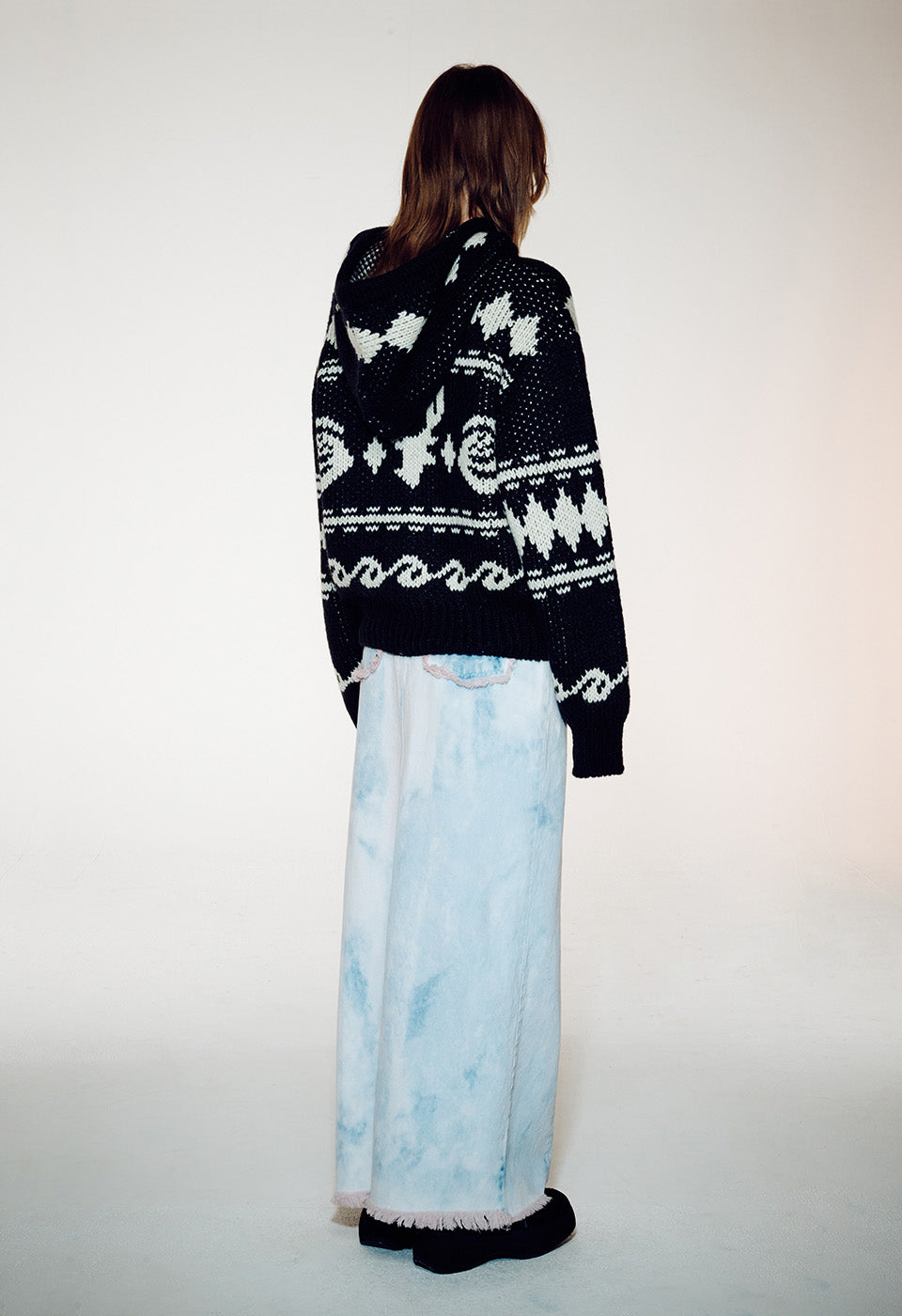 Rose & Deer Jacquard Knit Jacket