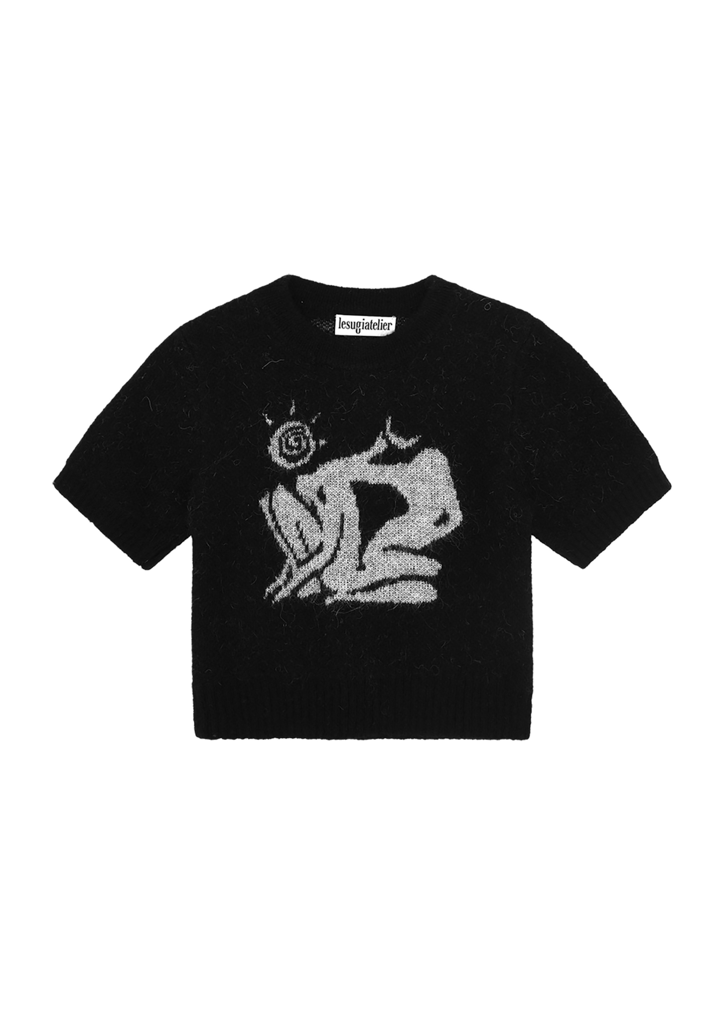 Day Crop Half Sleeve Mohair Top