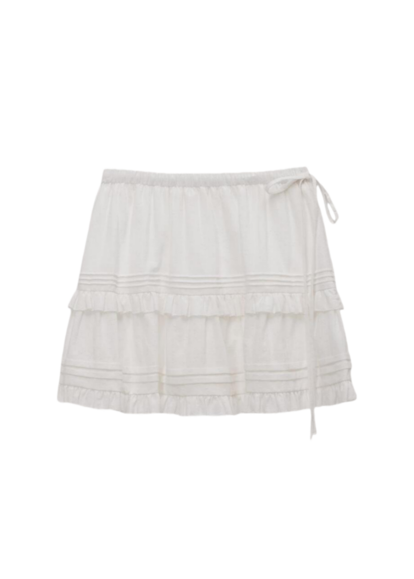 Shirring Ruffle Mini Skirt