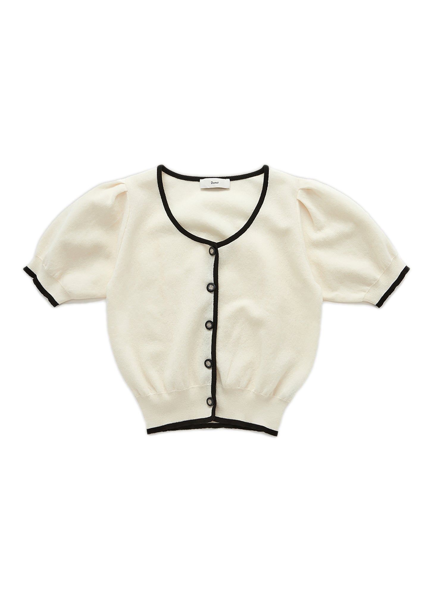 Scoop Neck Puff Sleeve Cardigan
