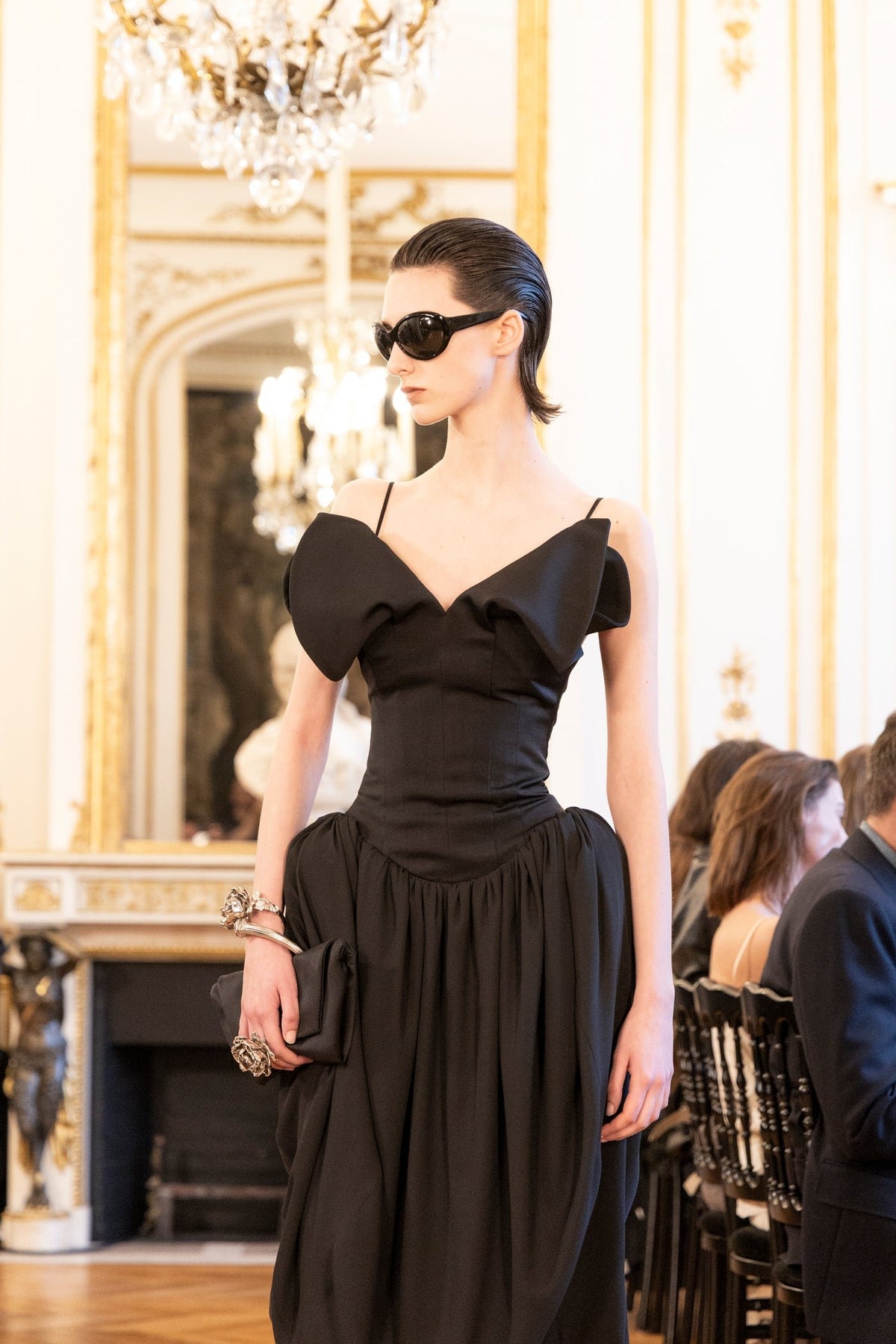 V-neck Corset Midi Dress