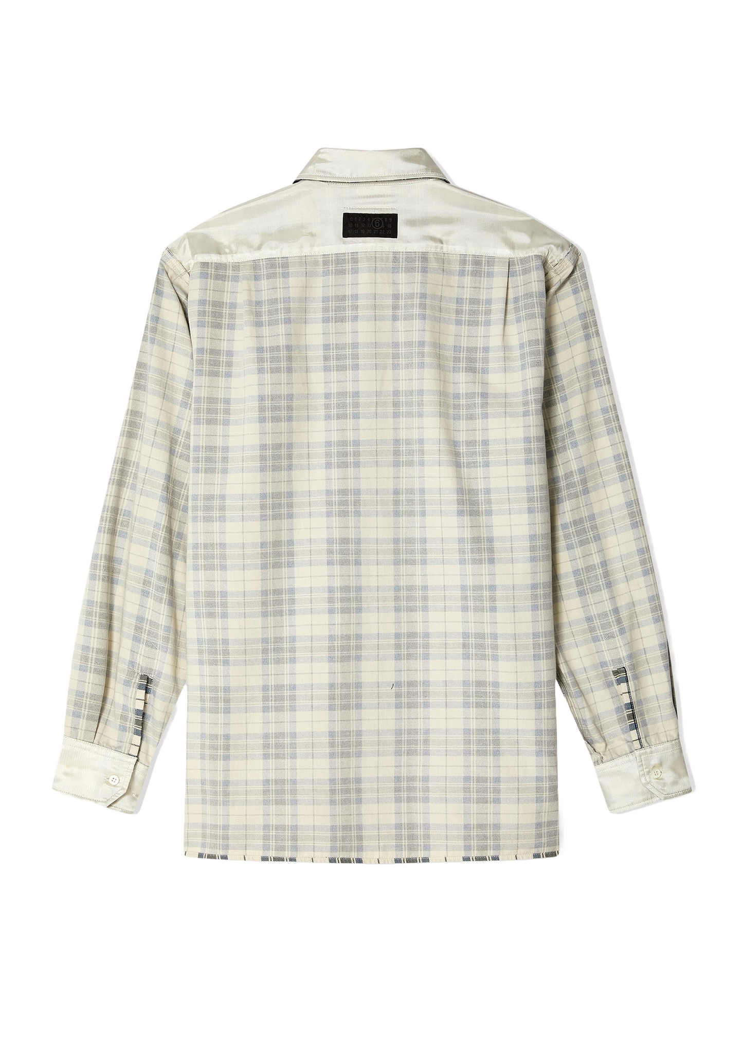 Reversible Cream Plaid Pattern Shirt