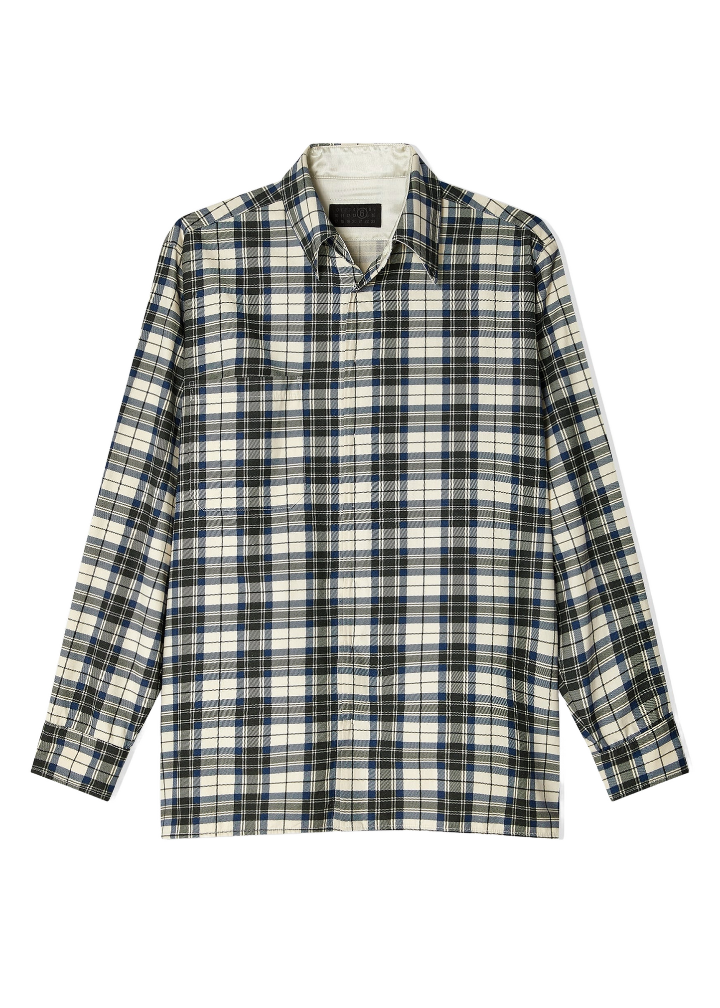 Reversible Cream Plaid Pattern Shirt
