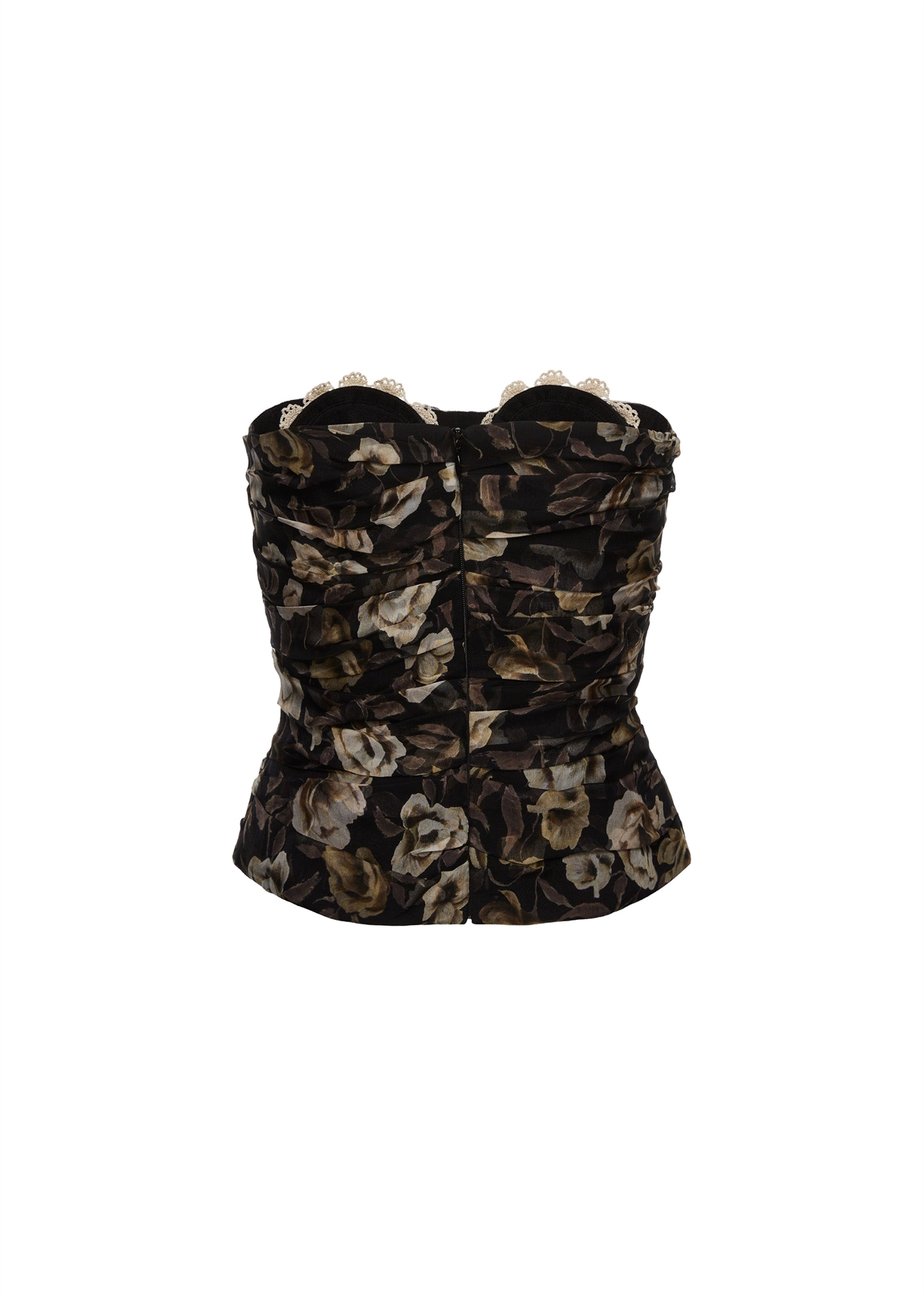 Ruched Lace-detail Corset