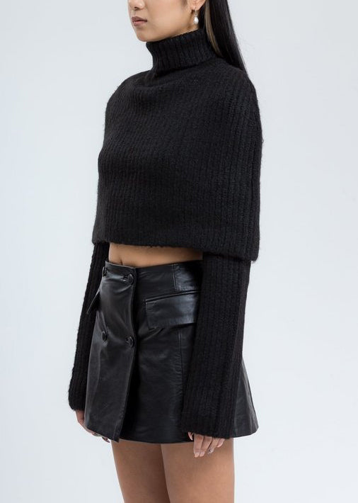 Turtleneck Knit Cape