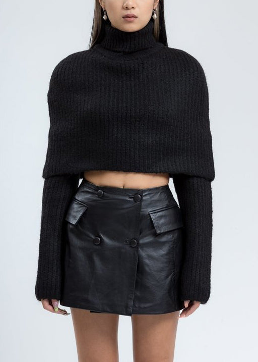 Turtleneck Knit Cape