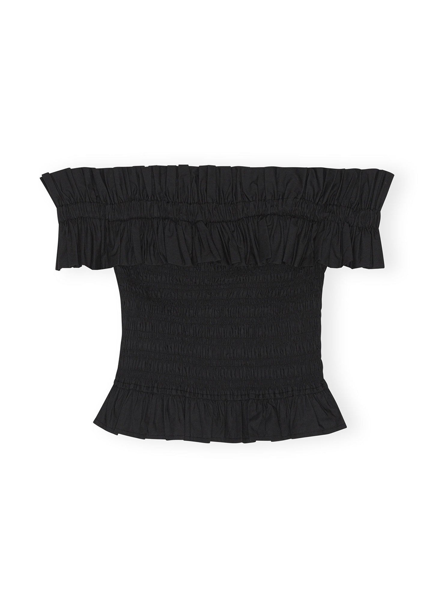Poplin Off-shoulder Smock Top